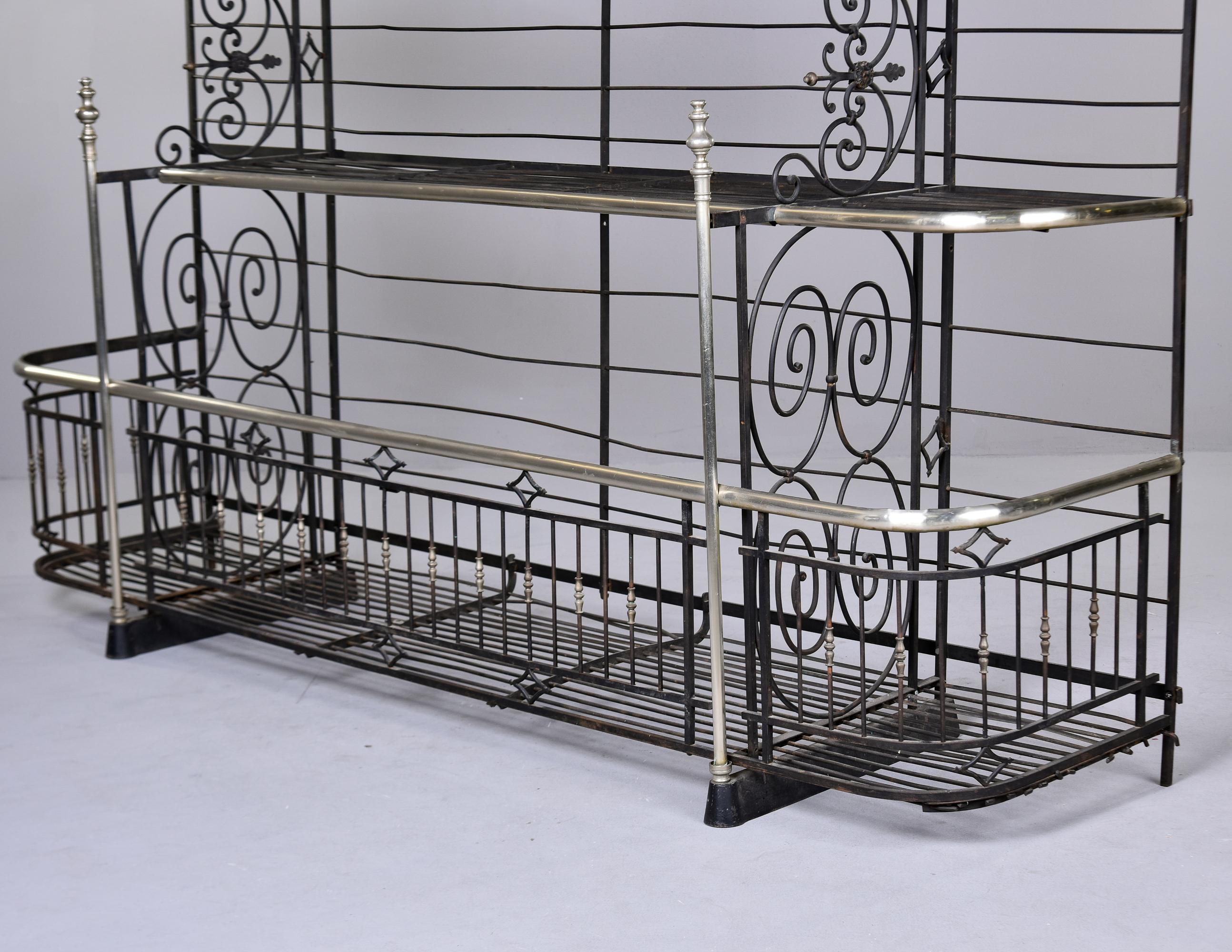 French Provincial Extra Large 19th C French Iron and Brass Baker’s Rack by Dubois of Lyon