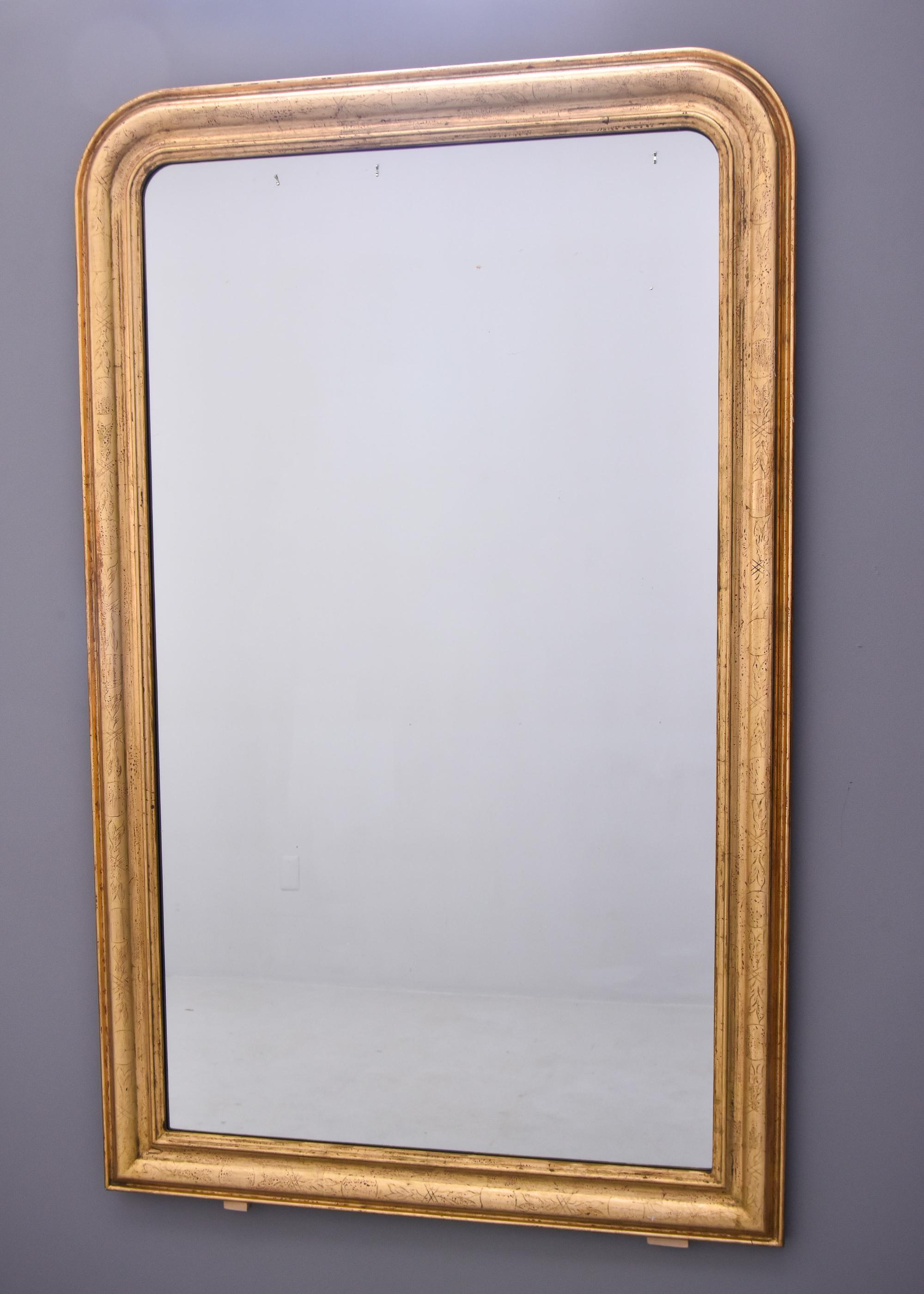 French Extra Large 19th Century Louis Philippe Gilded Mirror