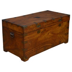 Antique Extra Large 19th Century Camphor Wood Campaign Trunk