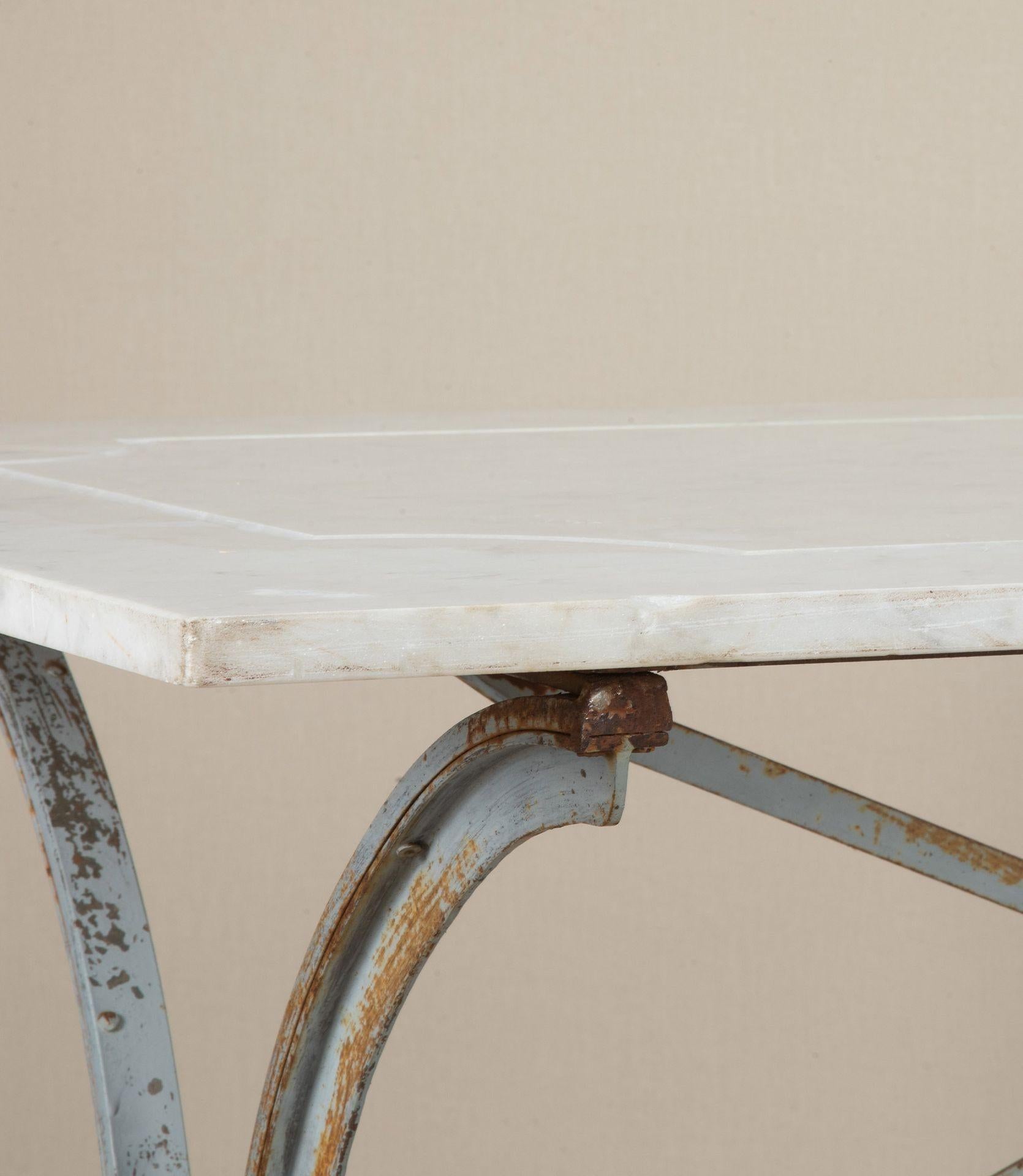 Extra Large 19th Century Parisian Marble Top Bistro Table For Sale 6