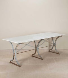 Extra Large 19th Century Parisian Marble Top Bistro Table