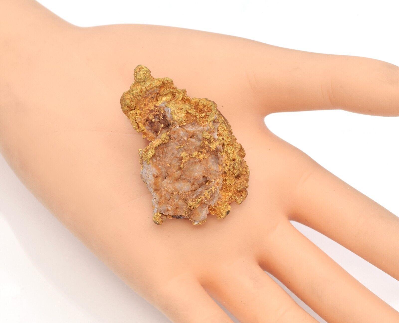 Rough Cut Extra Large 22k Natural Crystalized Sponge/Leaf Gold Nugget Specimen 116.7 Grams For Sale