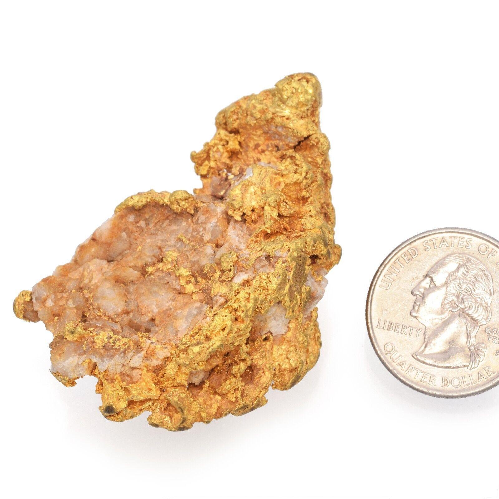 Women's Extra Large 22k Natural Crystalized Sponge/Leaf Gold Nugget Specimen 116.7 Grams For Sale