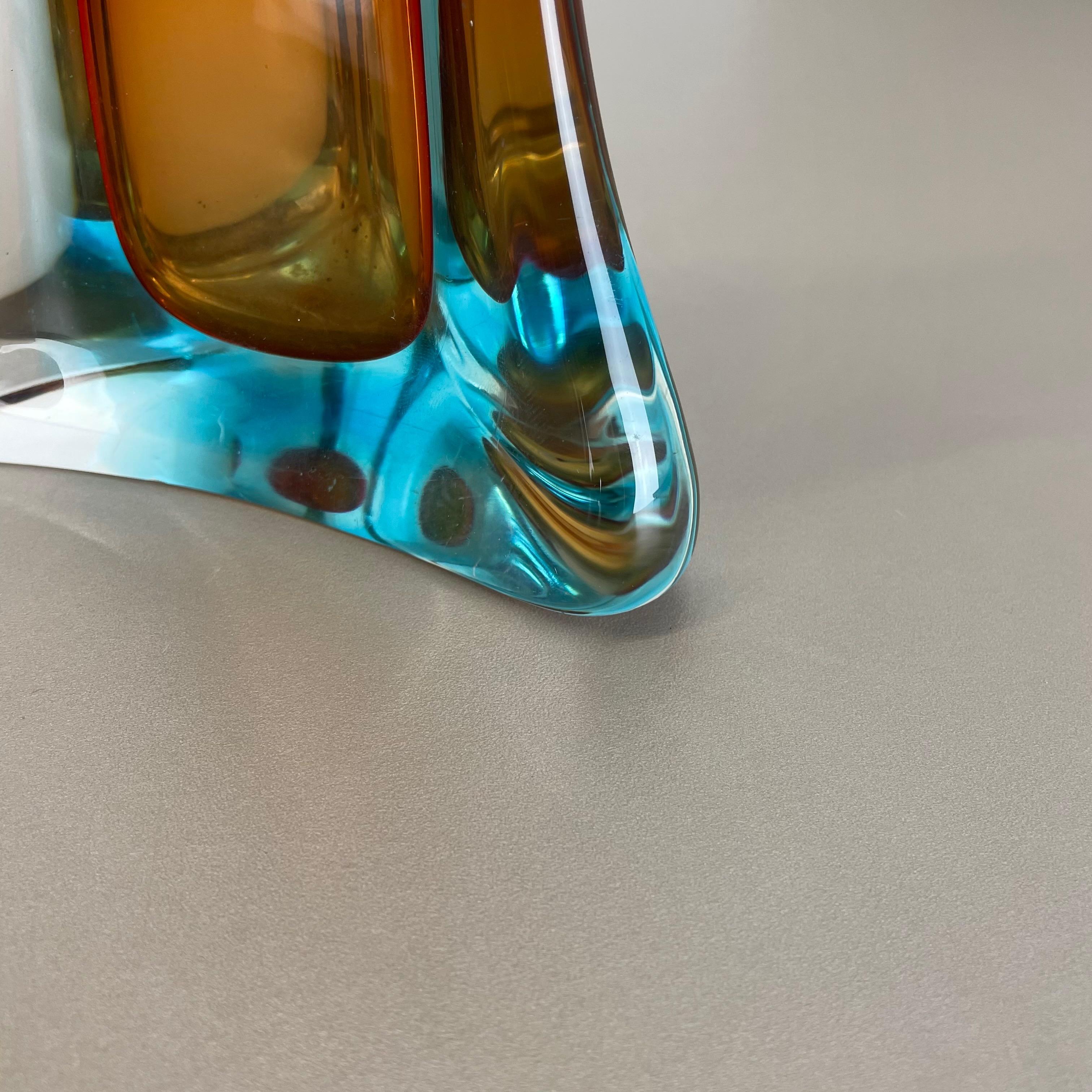 Extra große organische mehrfarbige Murano Glass Sommerso Vase Italien, 1970er Jahre im Angebot 7