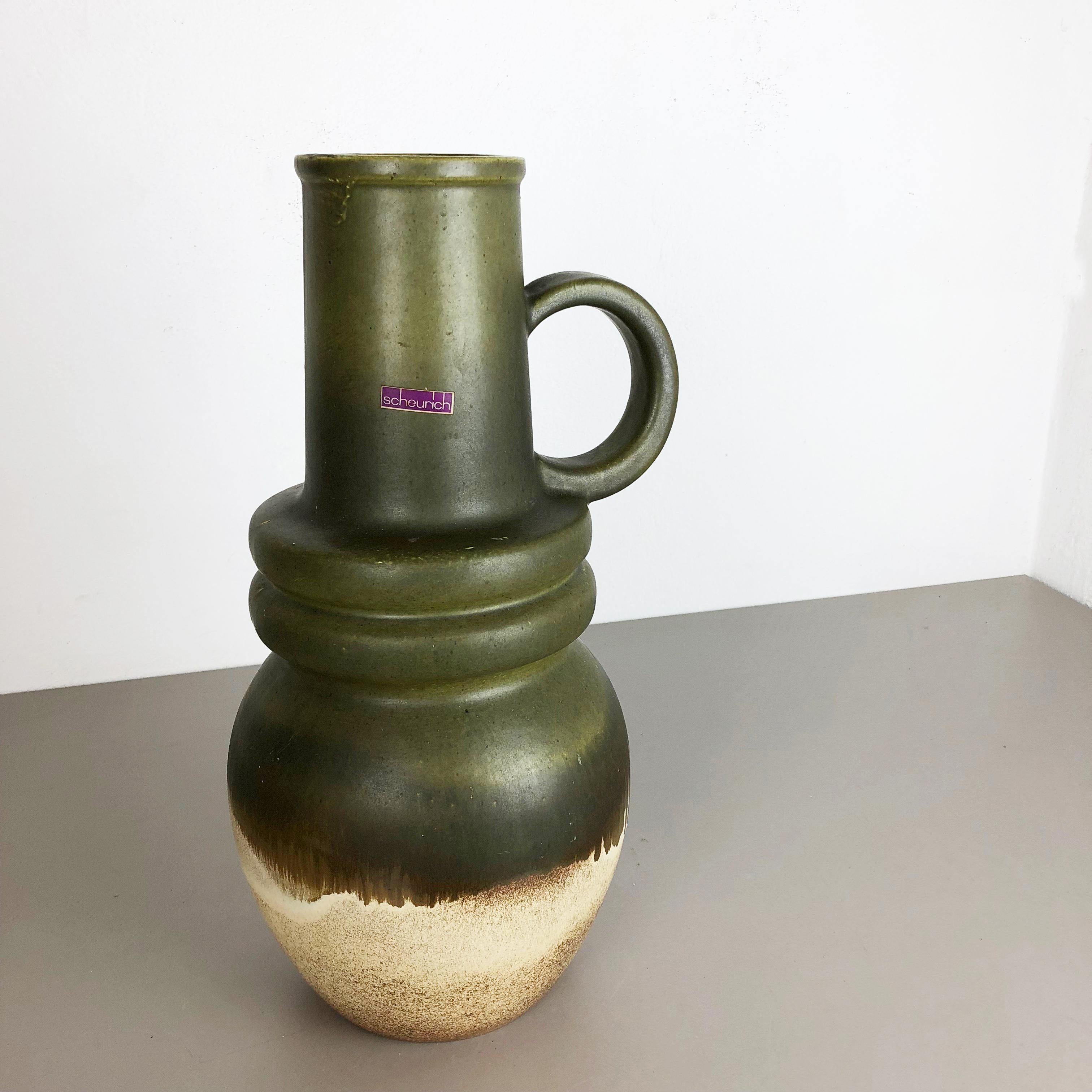 Mid-Century Modern Extra Large Vintage Pottery Fat Lava Vase Made by Scheurich, Germany, 1970s For Sale