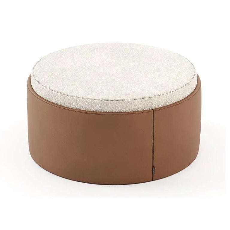 Extra Large Leather Pouf For Sale at 1stDibs