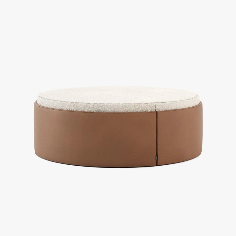 Extra Large Leather Pouf For Sale at 1stDibs