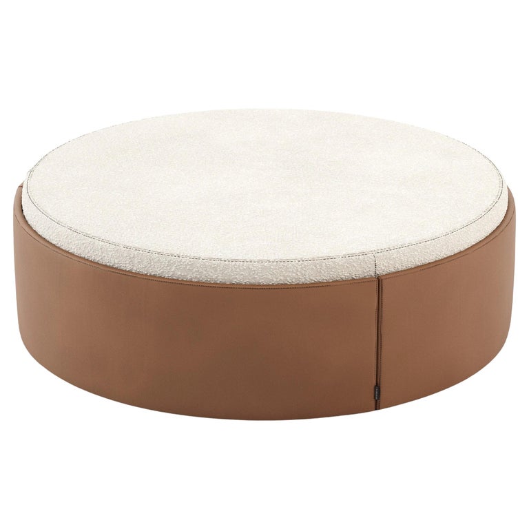 Extra Large Leather Pouf For Sale at 1stDibs
