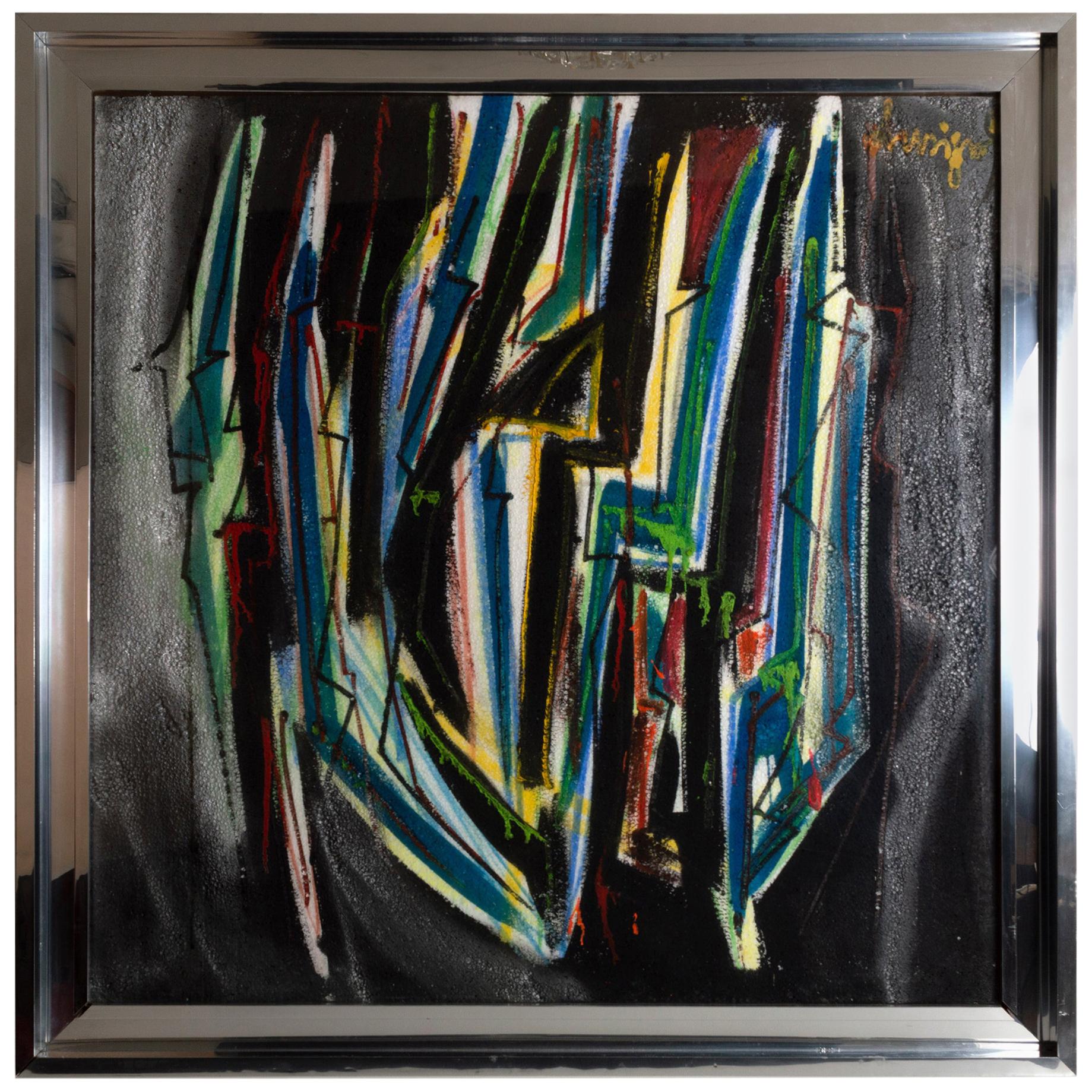 Extra Large Abstract Oil on Styrofoam by Guglielmo “Mino” Lusignoli, Italy For Sale