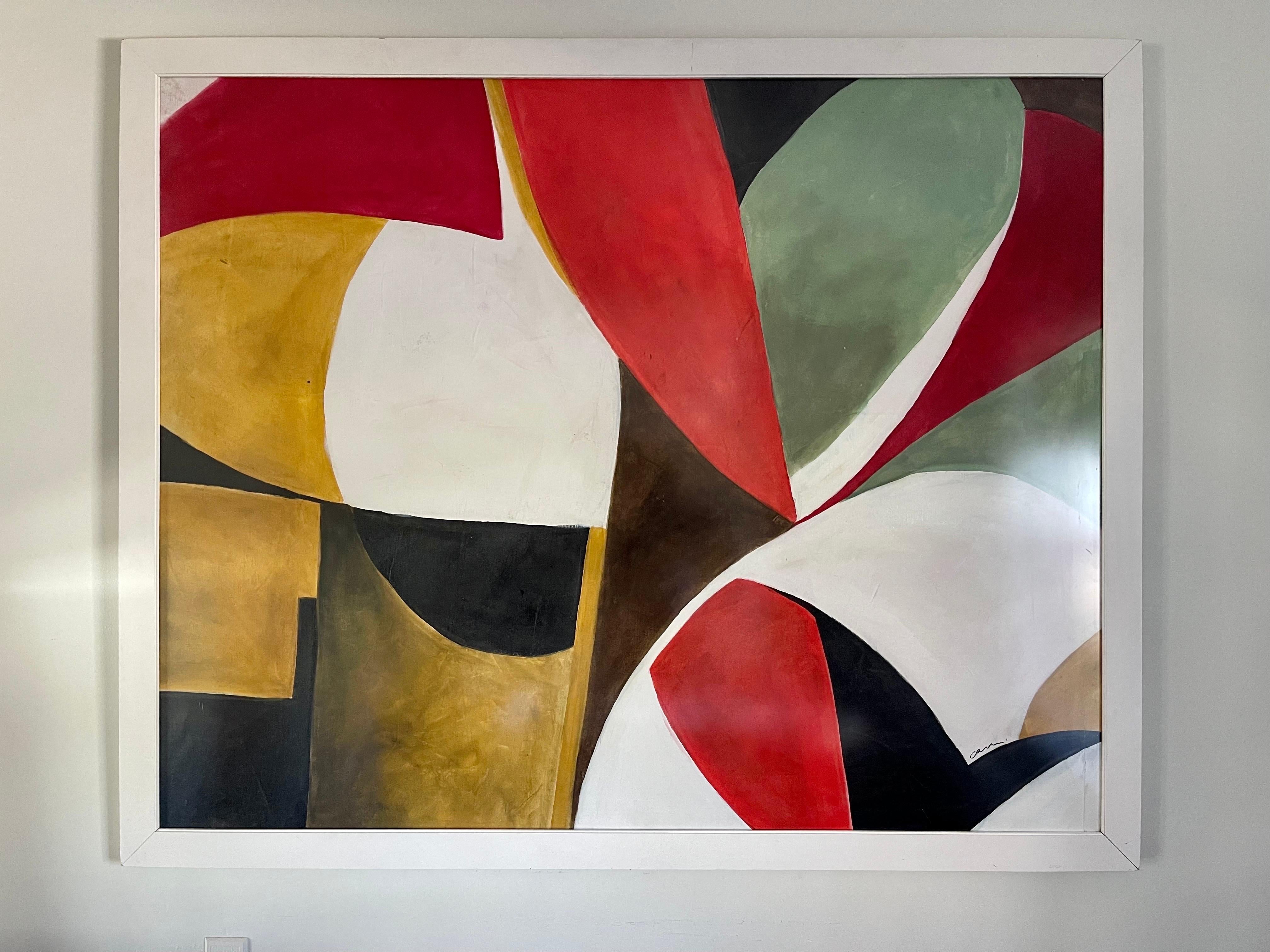 Mid-Century Modern Extra Large Abstract Painting by Contemporary USA Artist Arlene Carr For Sale