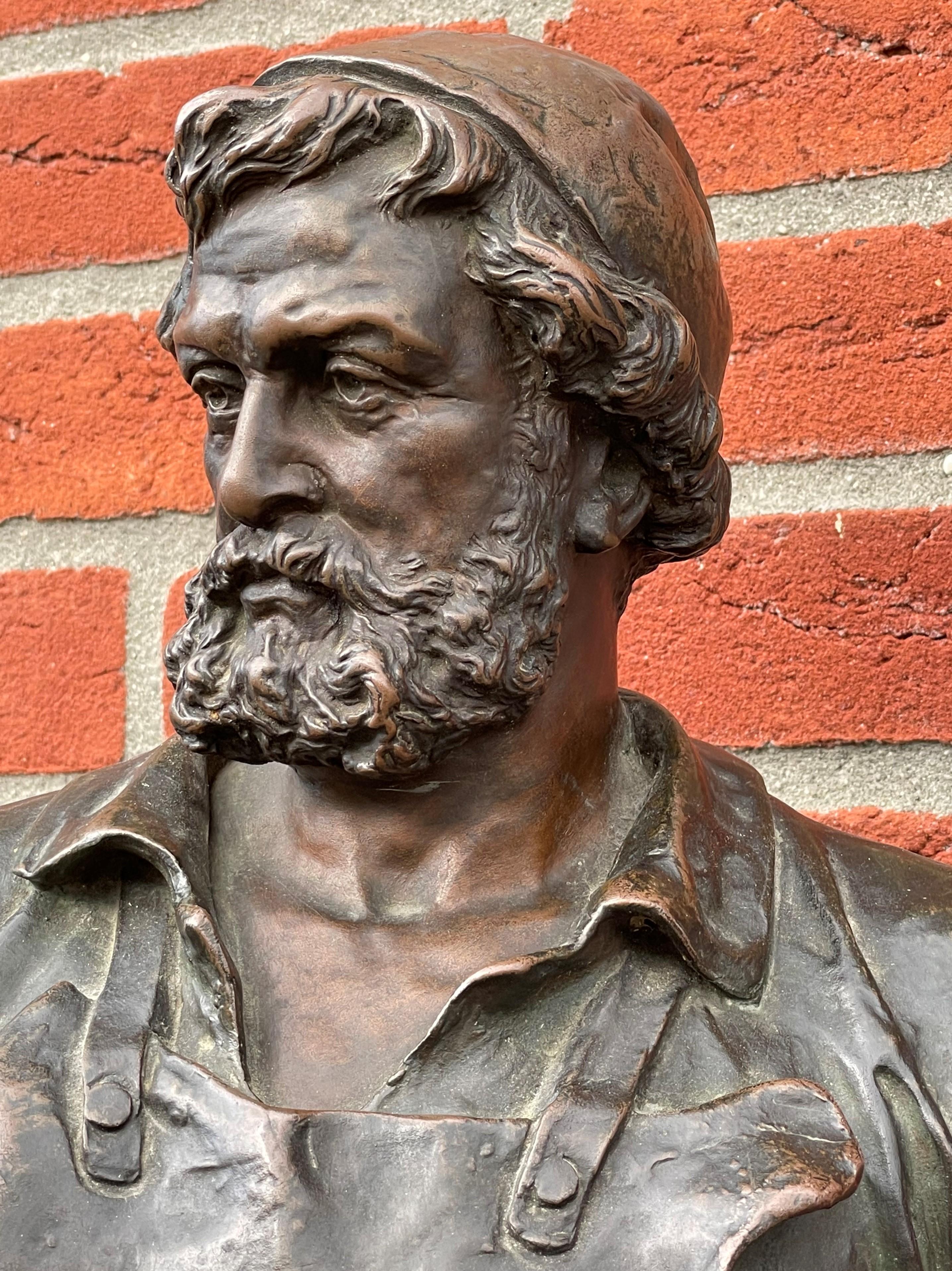 Extra Large & Amazingly Detailed Blacksmith Sculpture by Wilhelm Albermann 1880s 11