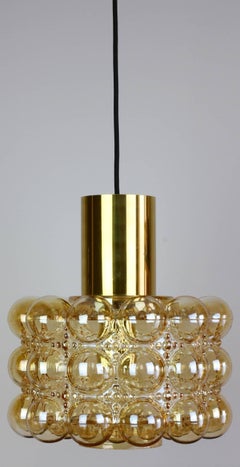 Extra Large Amber Bubble Glass Pendant Light by Helena Tynell for Limburg