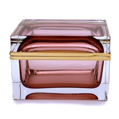 Boîte à bijoux en verre de Murano de style « Mid-Century Modern » par Gianfranco Mandruzzato