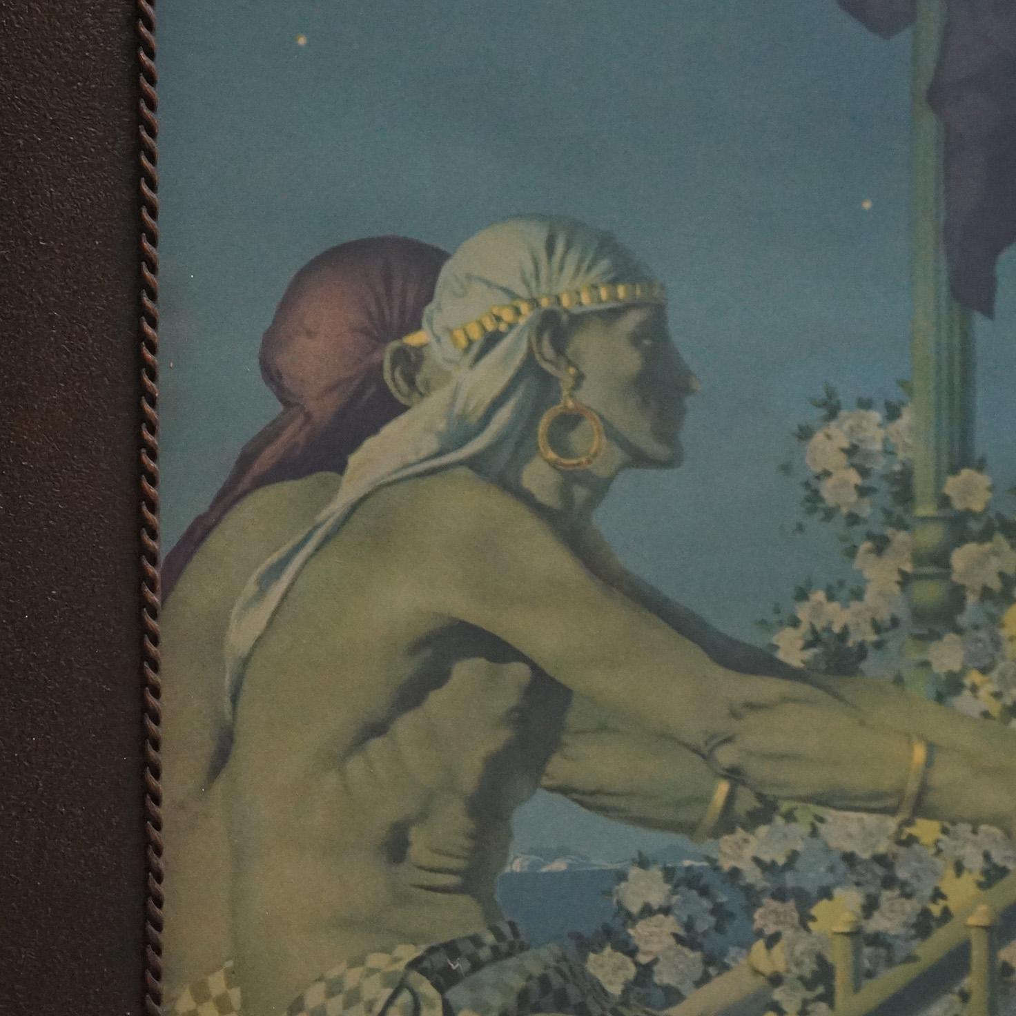 Art Déco Stampa antica extra large di Maxfield Parrish in stile Art Deco 