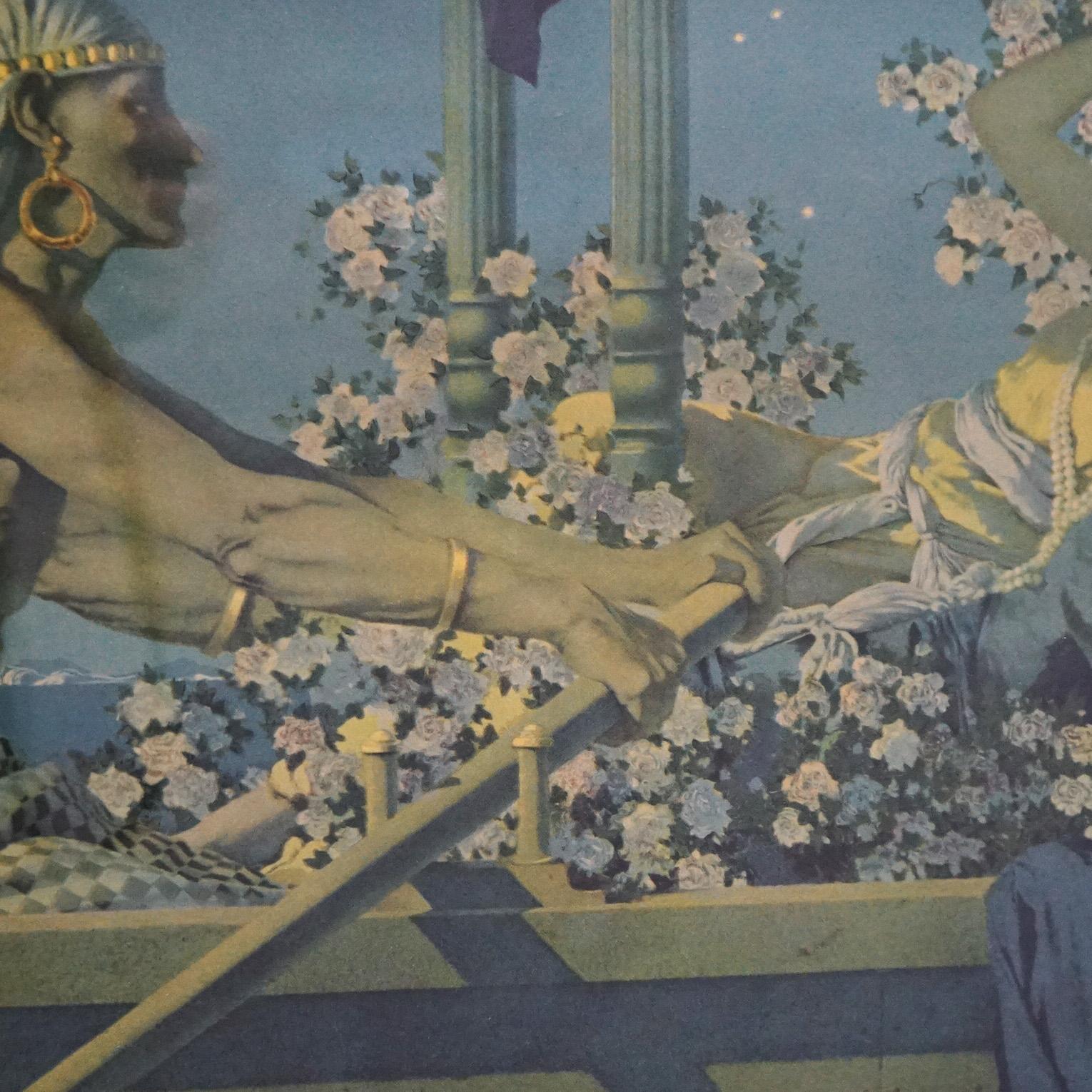XX secolo Stampa antica extra large di Maxfield Parrish in stile Art Deco 