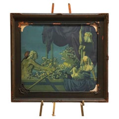 Extragroße antike Art Deco Maxfield Parrish Print Kleopatra, gerahmt, um 1920
