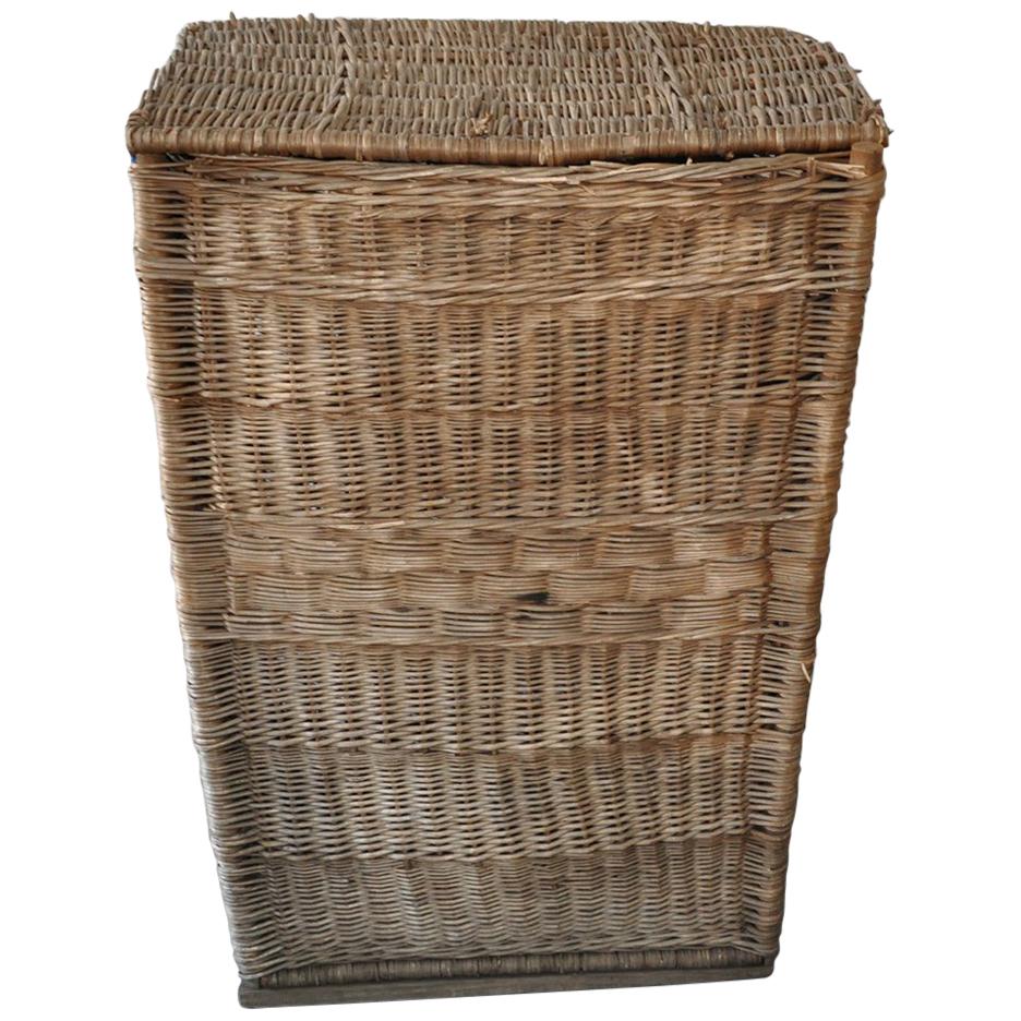 Extra Large Antique Farmhouse Basket, 1940s For Sale