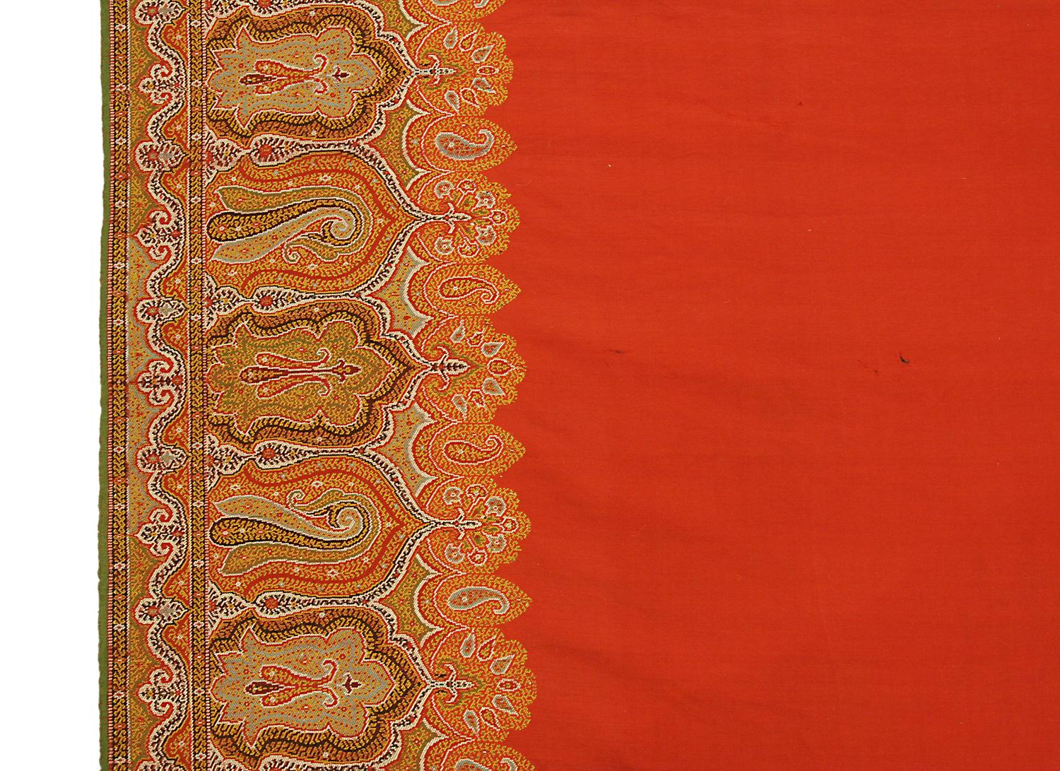 Hand-Knotted Extra-Large Antique Indian Kashmir Textile, ca. 1900 For Sale