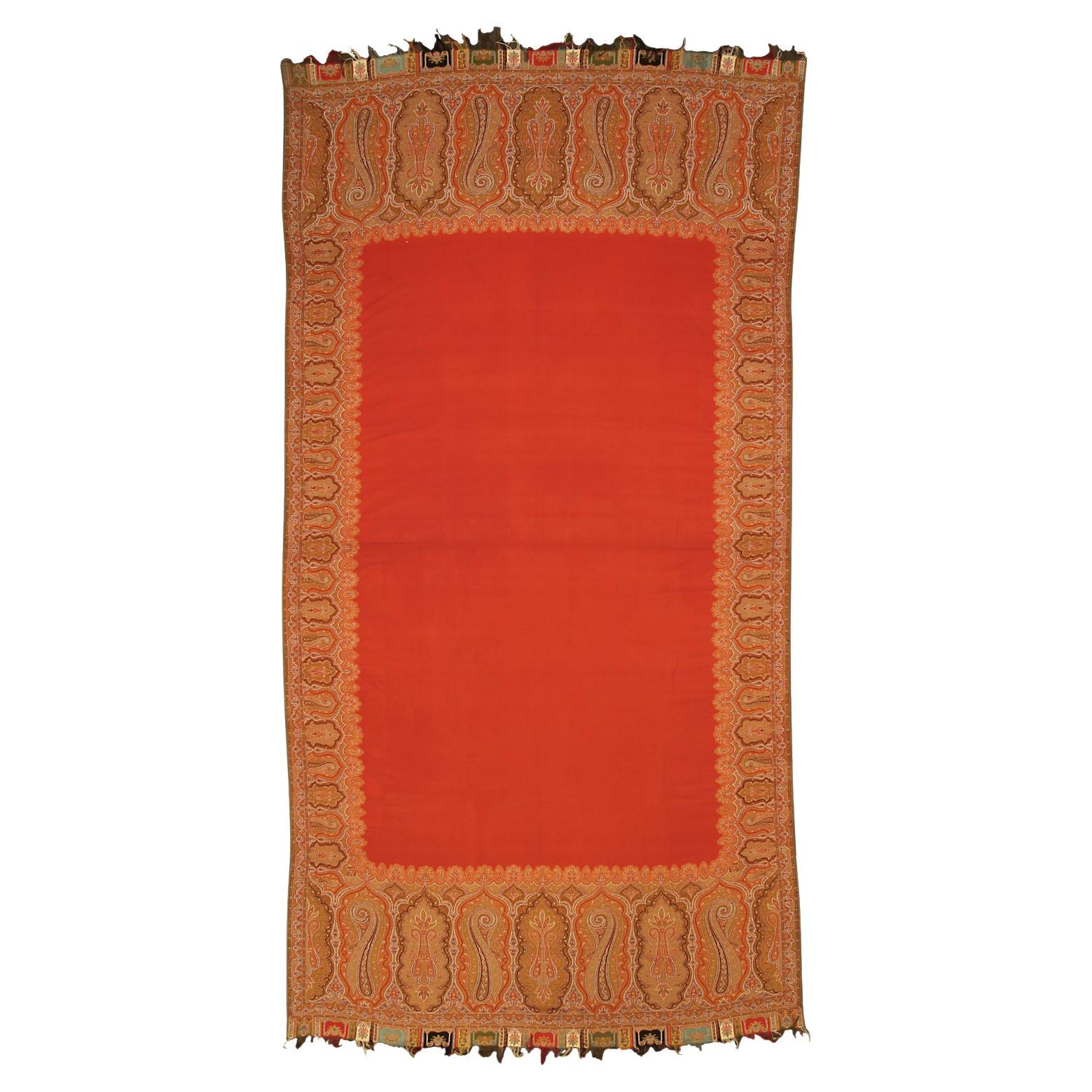 Extra-large textile indien ancien du Cachemire, vers 1900