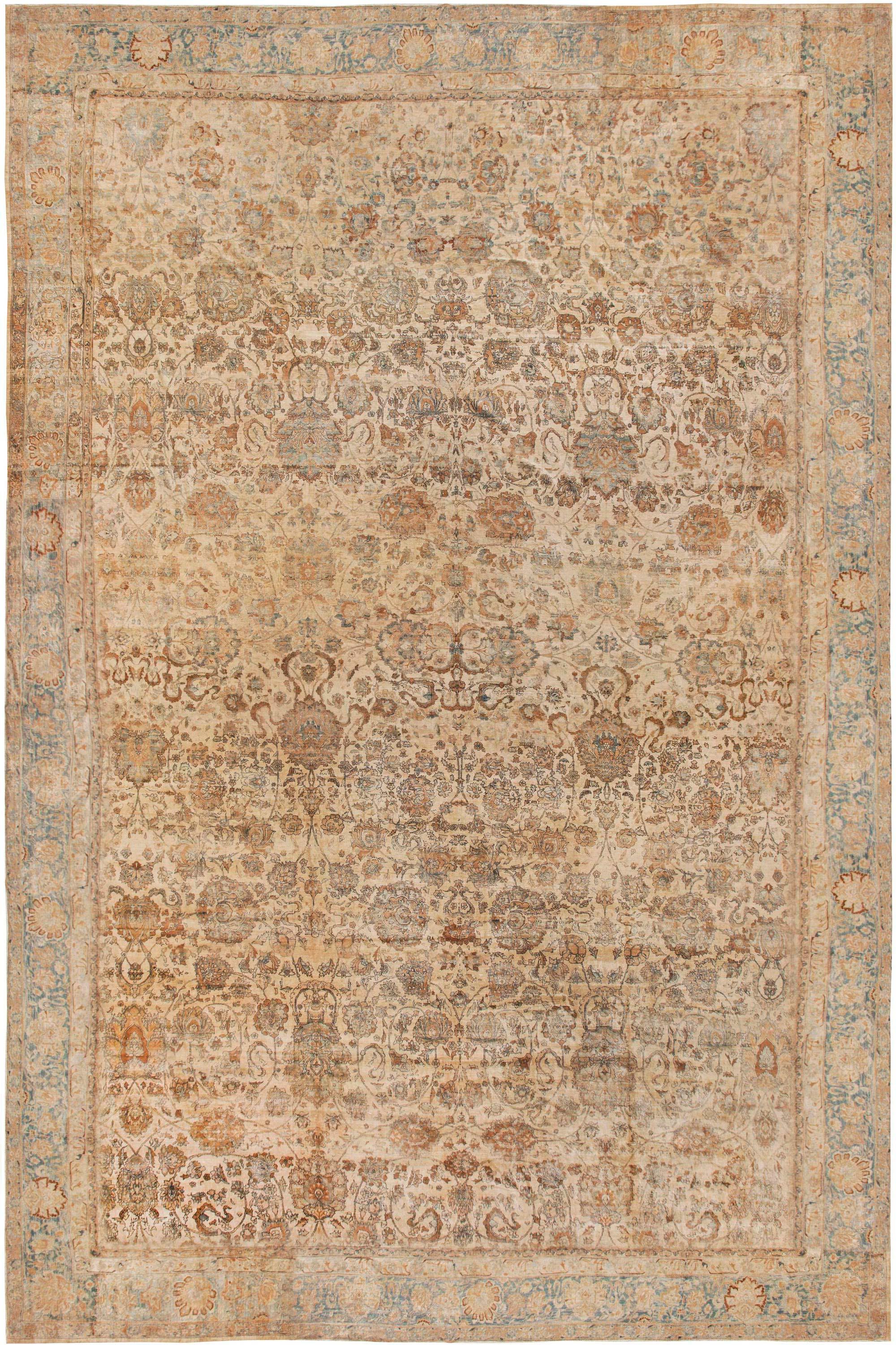 Extra Large Antique Persian Kirman Handmade Rug For Sale
