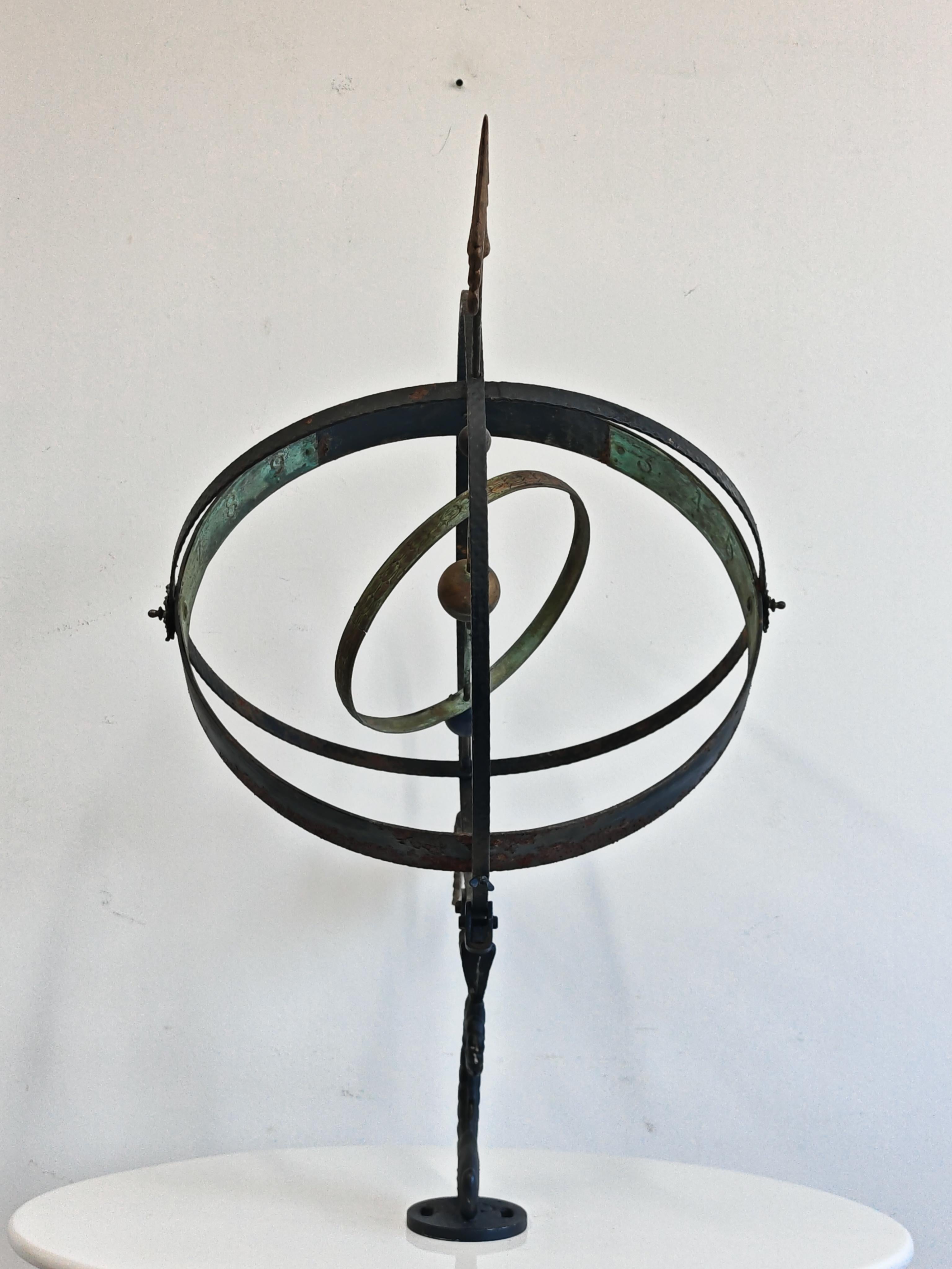 Extra Large Antique Sundial in iron and bronze, France 19th Century im Angebot 3