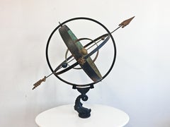 Extra Large Antique Sundial in iron and bronze, France 19th Century
