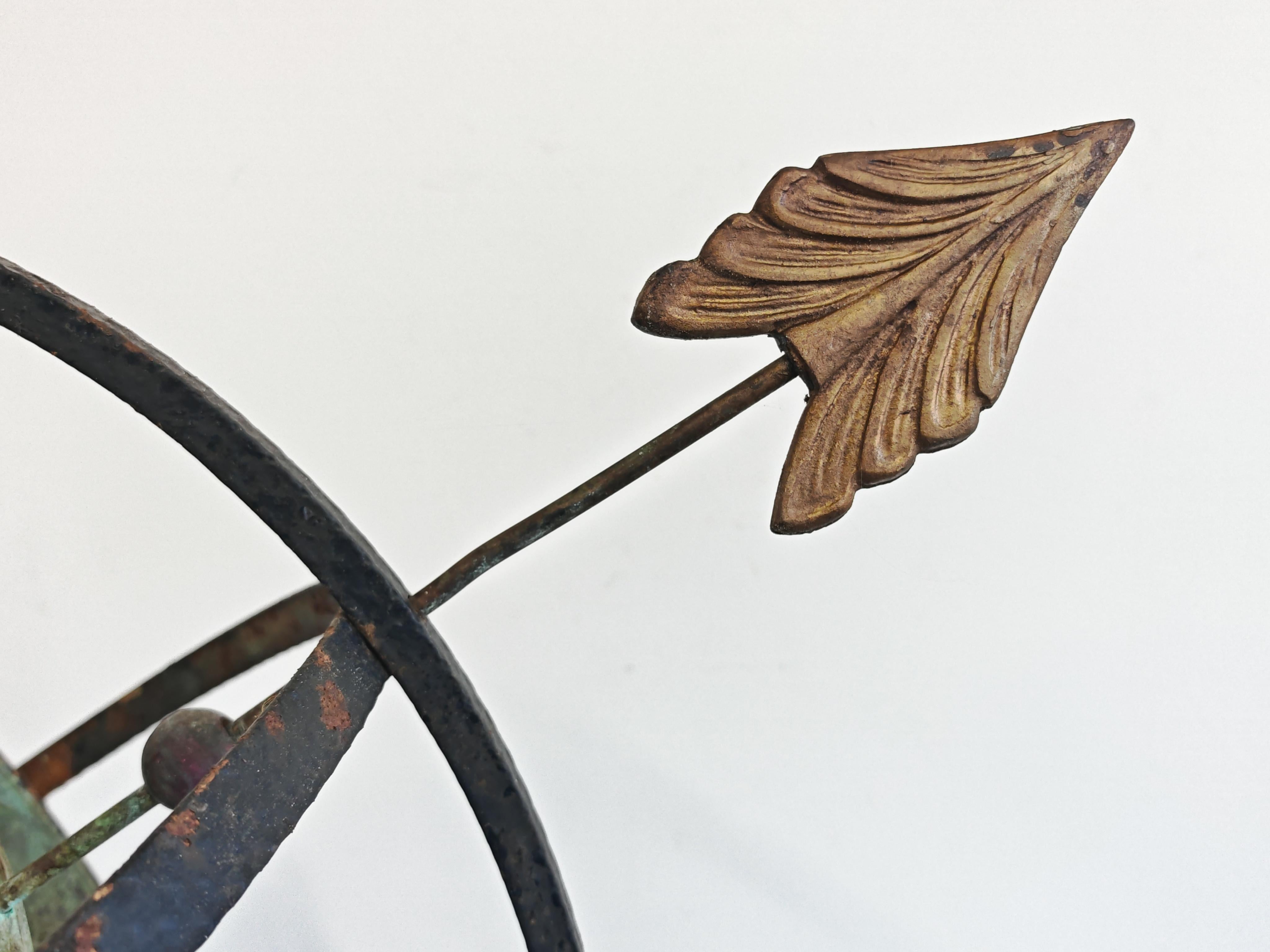 Extra Large Antique Sundial in iron and bronze, France 19th Century (19. Jahrhundert) im Angebot