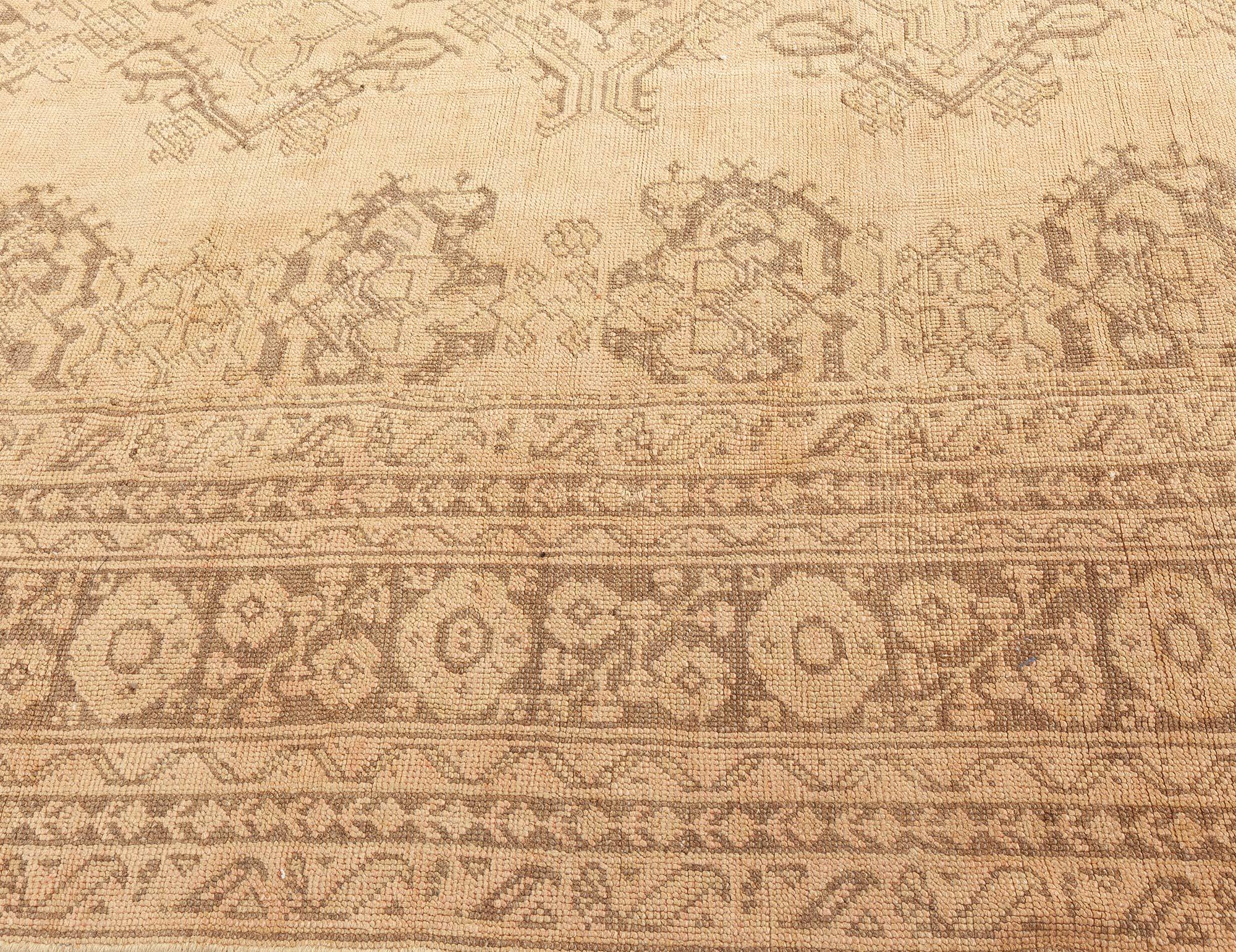 Doris Leslie Blau Antique Turkish Oushak Rug In Good Condition For Sale In New York, NY
