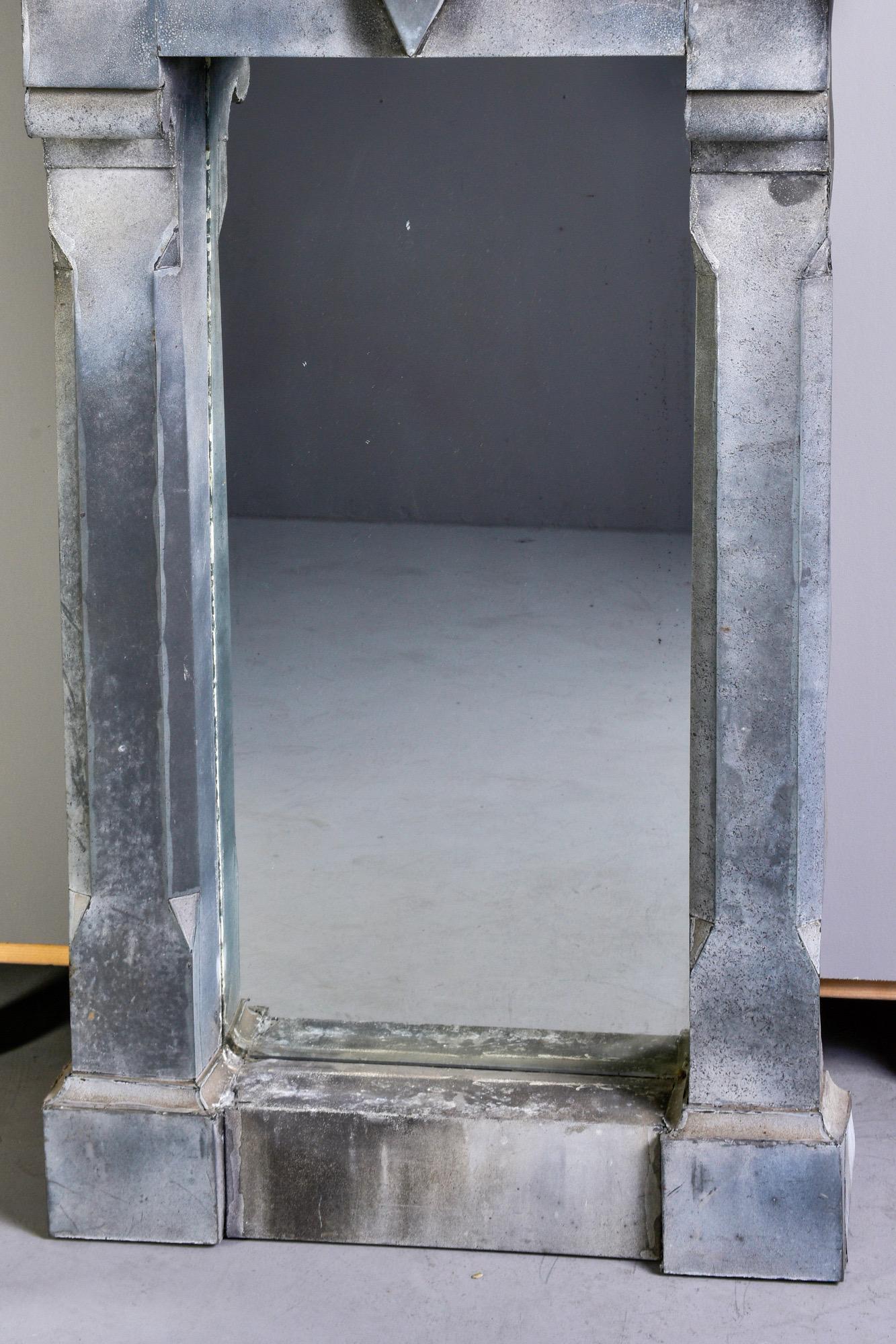 Extra Large Antique Zinc Window Surround with Mirror 2