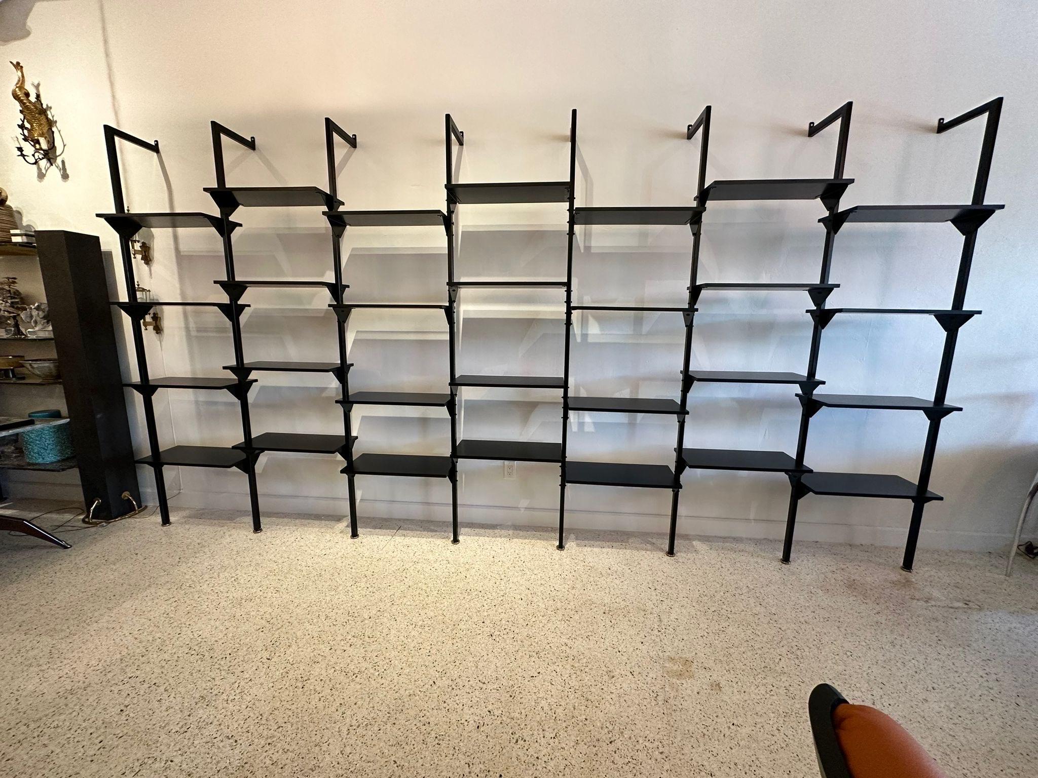 20th Century Extra-Large Architectural Italian Wall-Mounted Shelving System For Sale