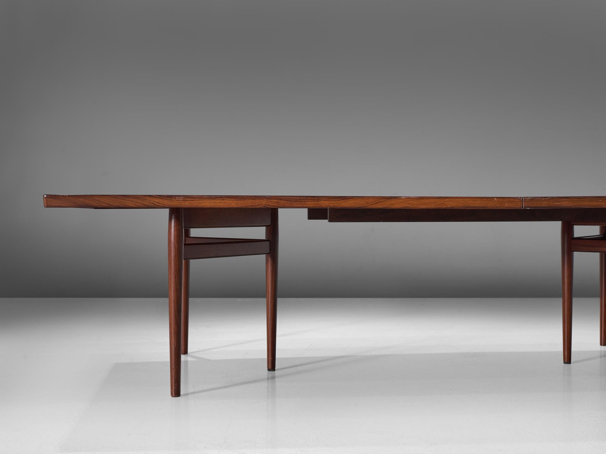 Extra Large Arne Vodder Dining Table in Rosewood In Fair Condition In Waalwijk, NL