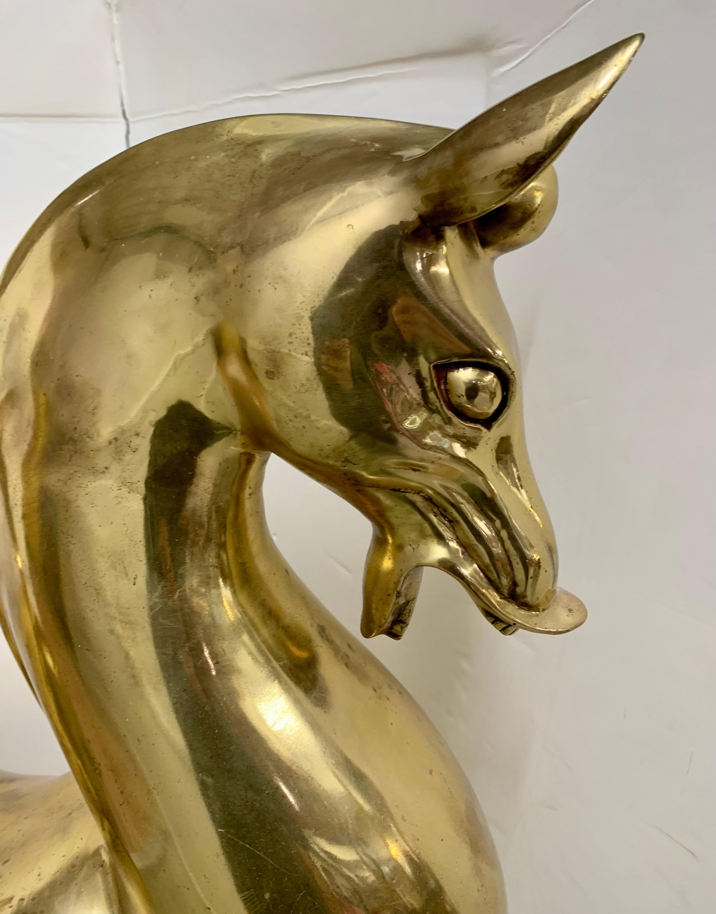large brass horse statue