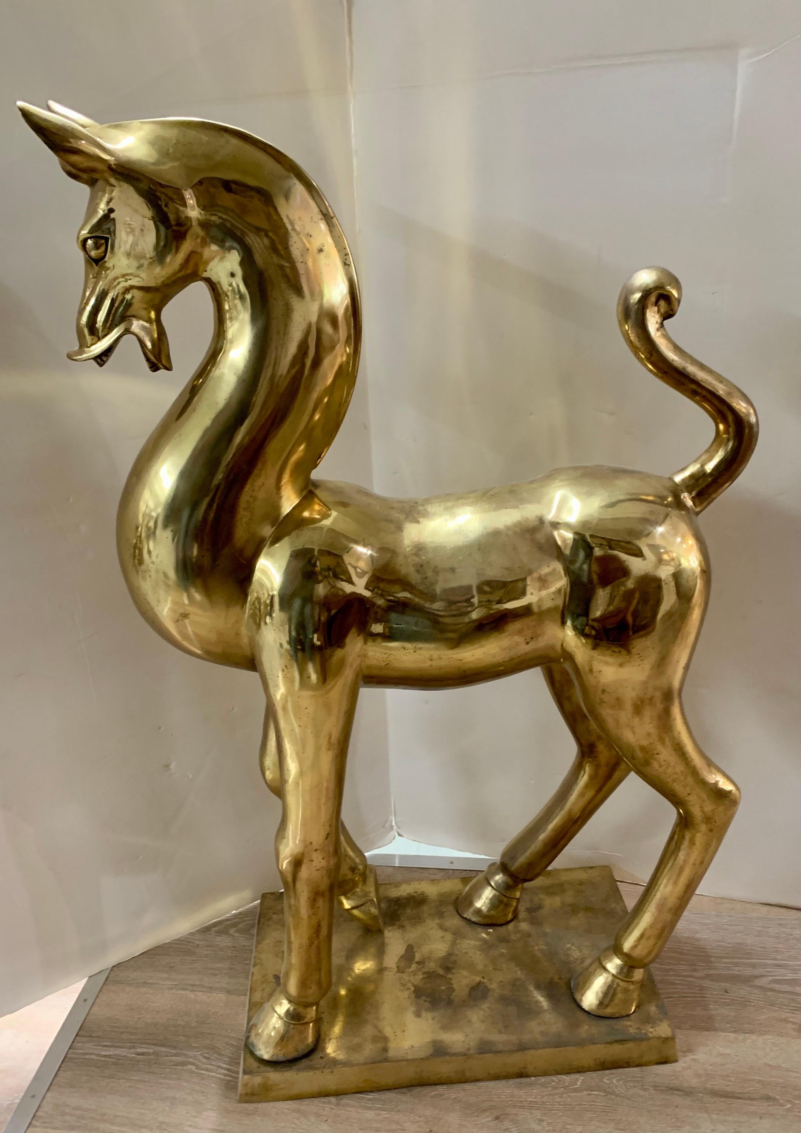 vintage brass horses