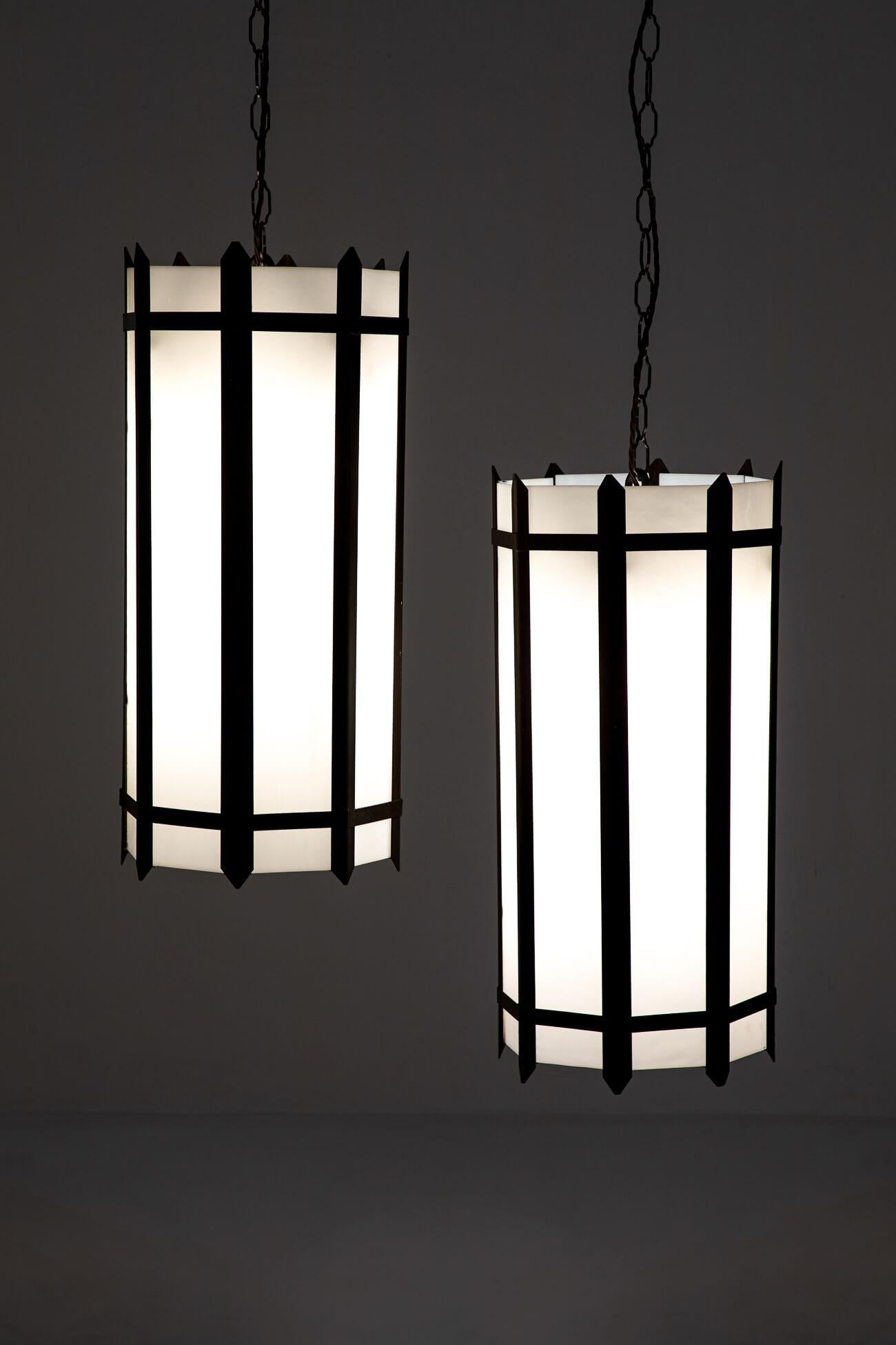 XX secolo Luci a sospensione Art Deco extra large in vendita
