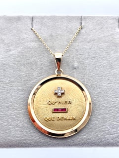 Extra Large Augis Gold Gemset Love Pendant