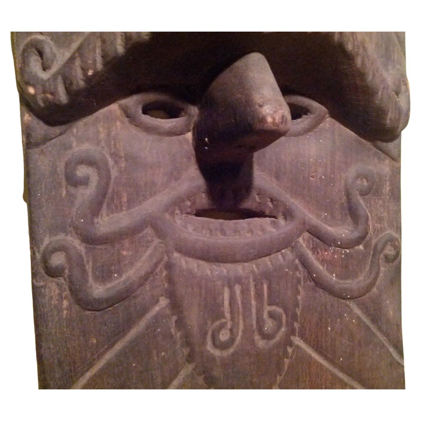 Other 'Extra-Large' Authentic Antique Nepalese/Nepal Middle Hills Wooden Shaman's Mask For Sale