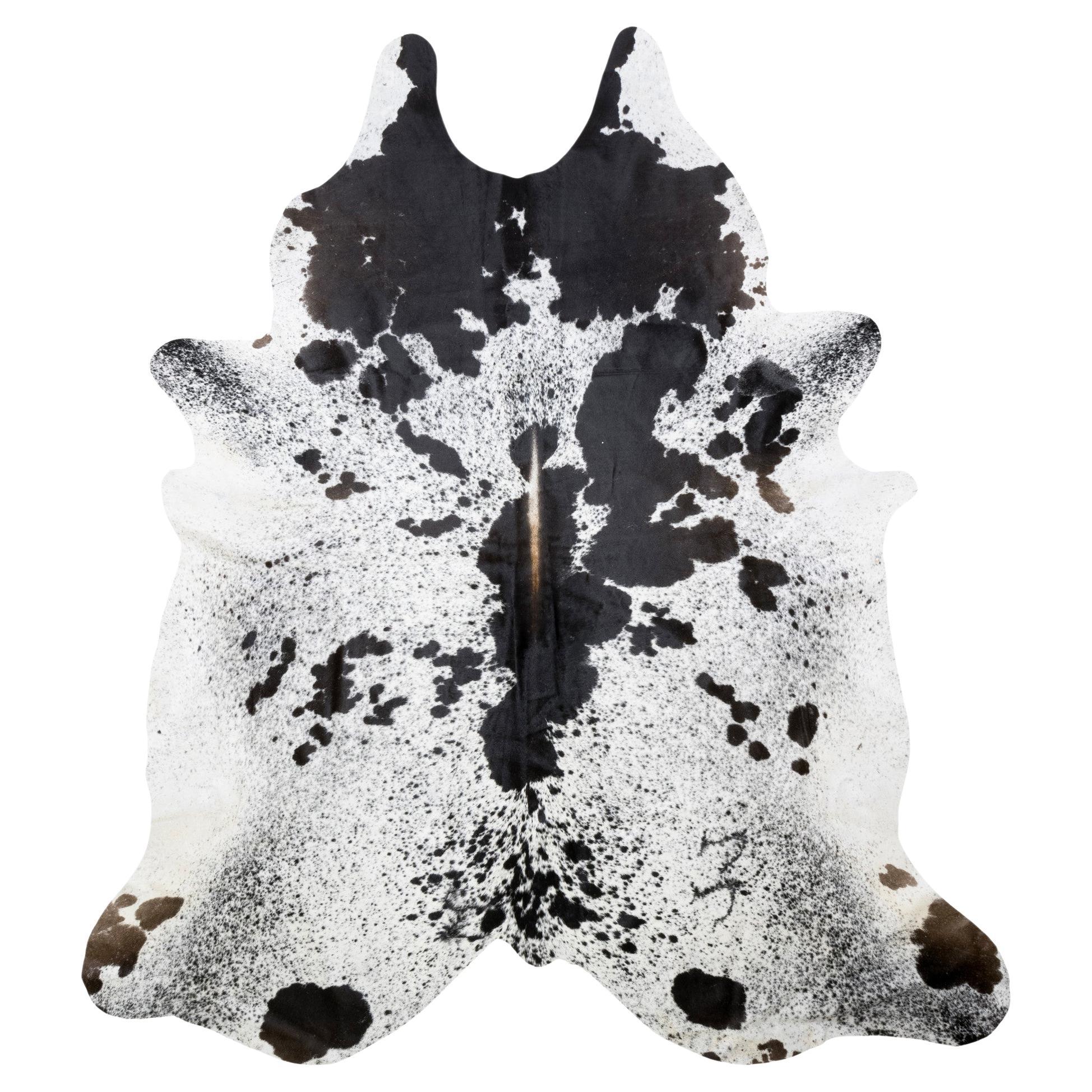 Très grande peau de cheval noir et blanc
