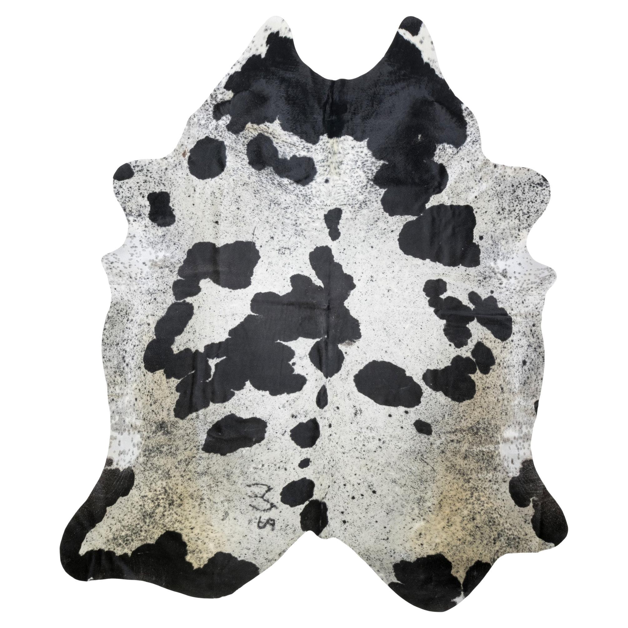 Très grande peau de cheval noir et blanc