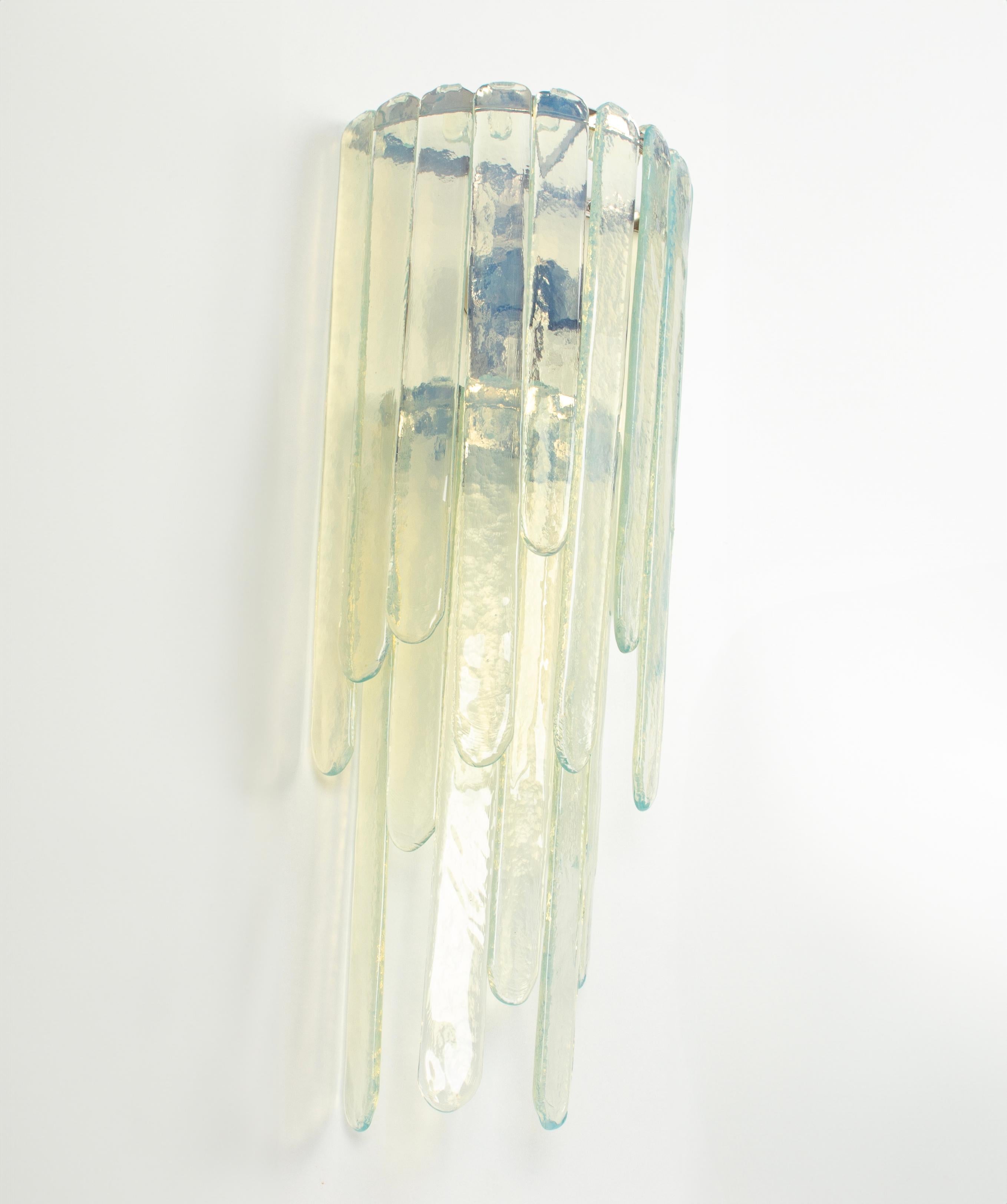 Extra Large Blue Murano Glass Wall Lamp by Carlo Nason for Mazzega, Italy, 1970s For Sale 4