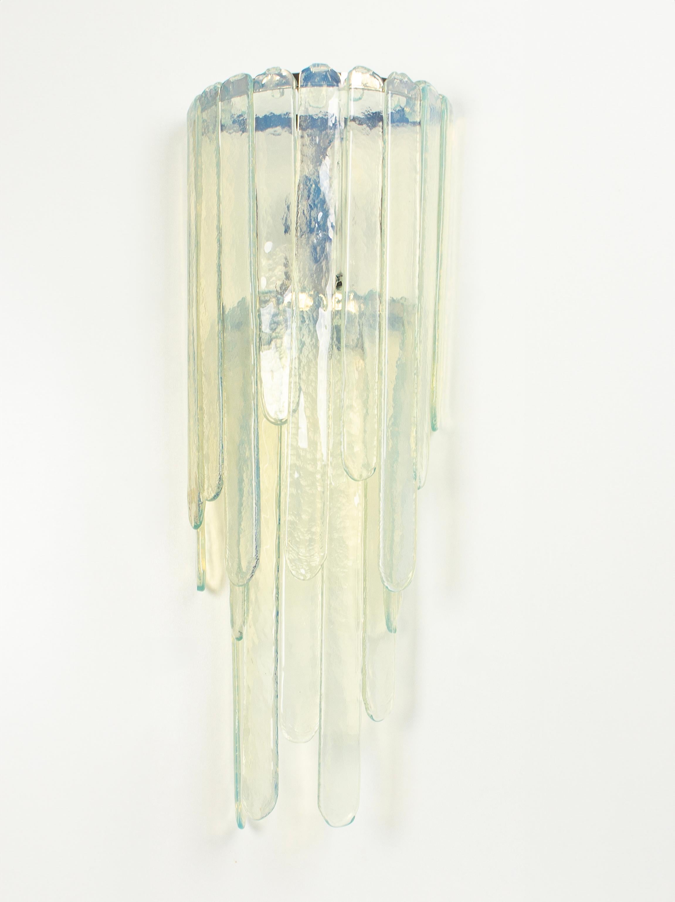 Extra Large Blue Murano Glass Wall Lamp by Carlo Nason for Mazzega, Italy, 1970s For Sale 5