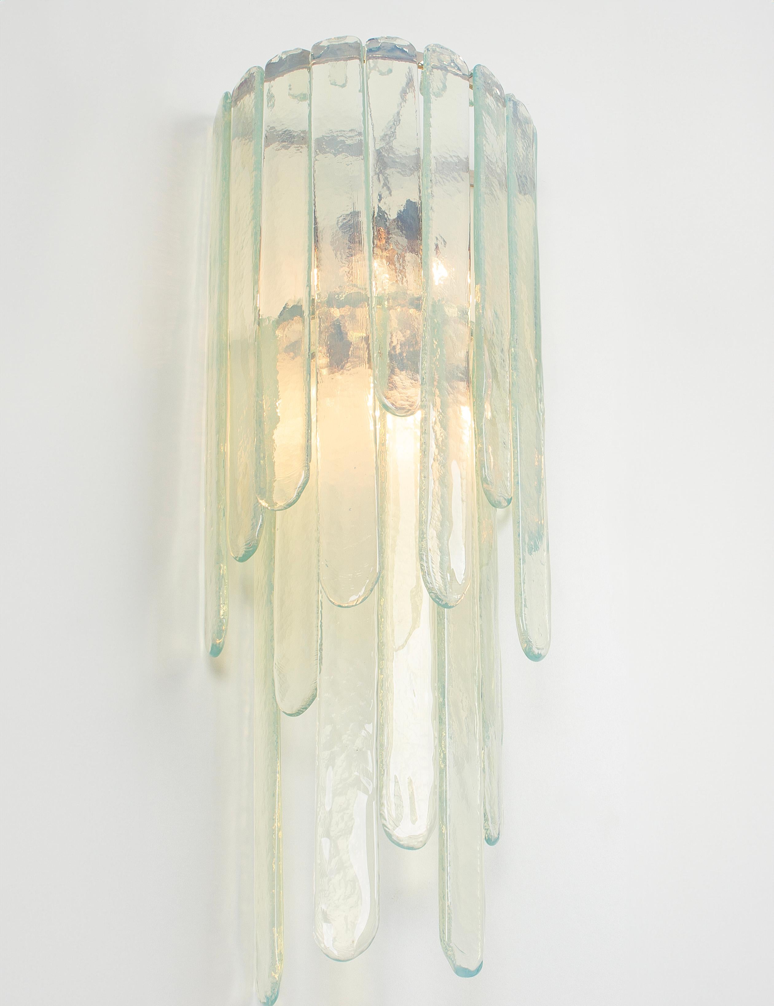 Extra Large Blue Murano Glass Wall Lamp by Carlo Nason for Mazzega, Italy, 1970s For Sale 6