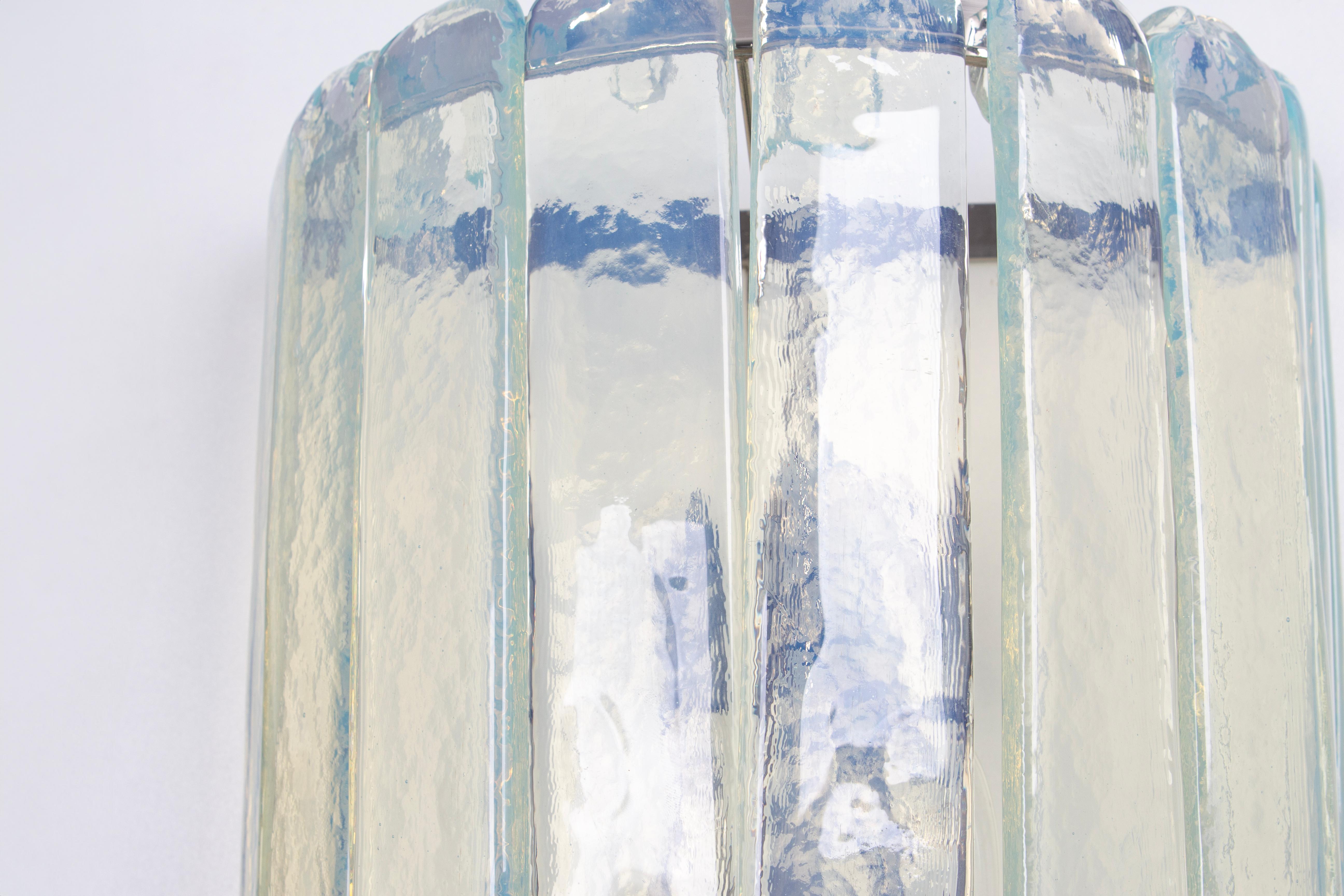 Extra Large Blue Murano Glass Wall Lamp by Carlo Nason for Mazzega, Italy, 1970s In Good Condition For Sale In Aachen, NRW
