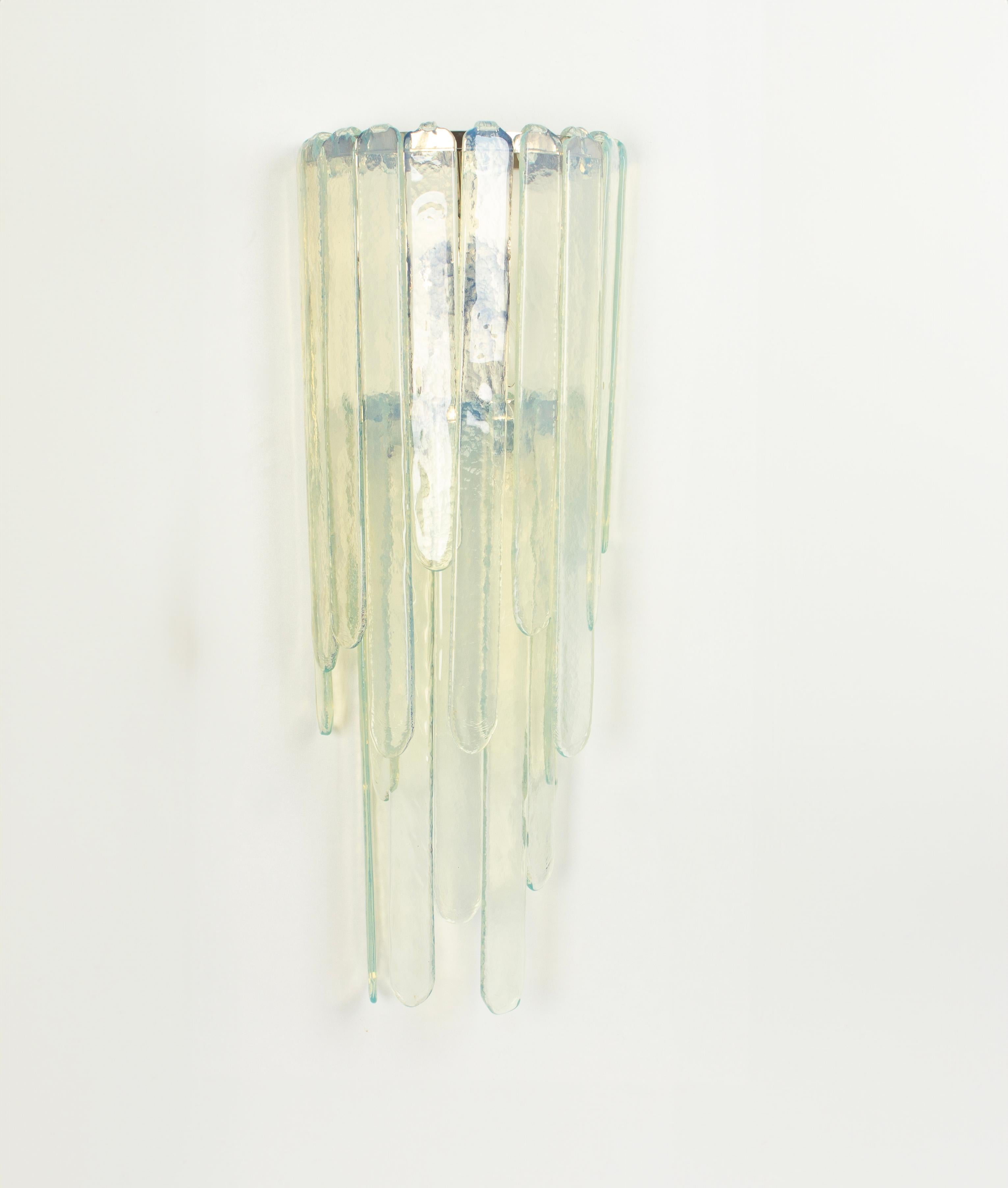 Extra Large Blue Murano Glass Wall Lamp by Carlo Nason for Mazzega, Italy, 1970s For Sale 1