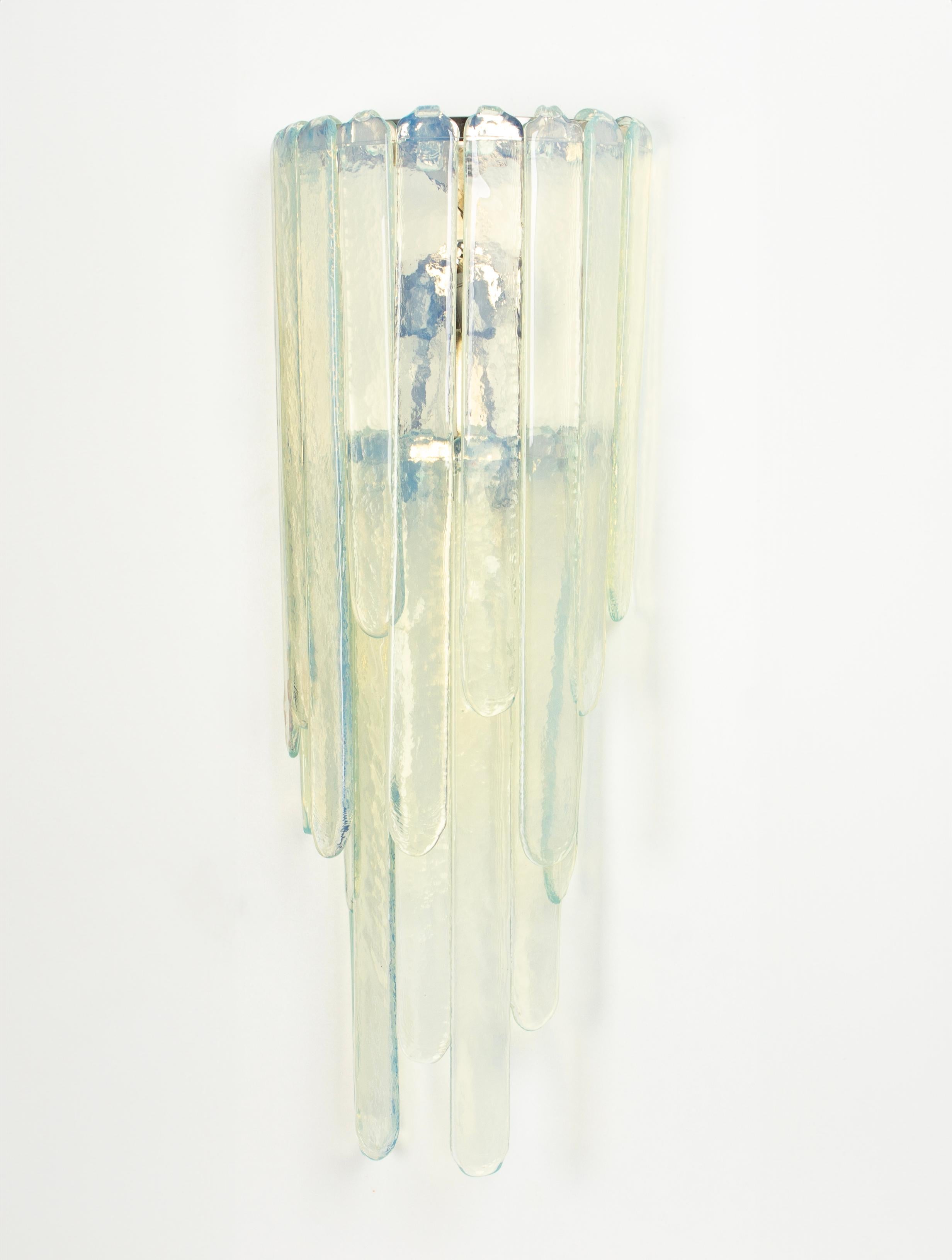 Extra Large Blue Murano Glass Wall Lamp by Carlo Nason for Mazzega, Italy, 1970s For Sale 2