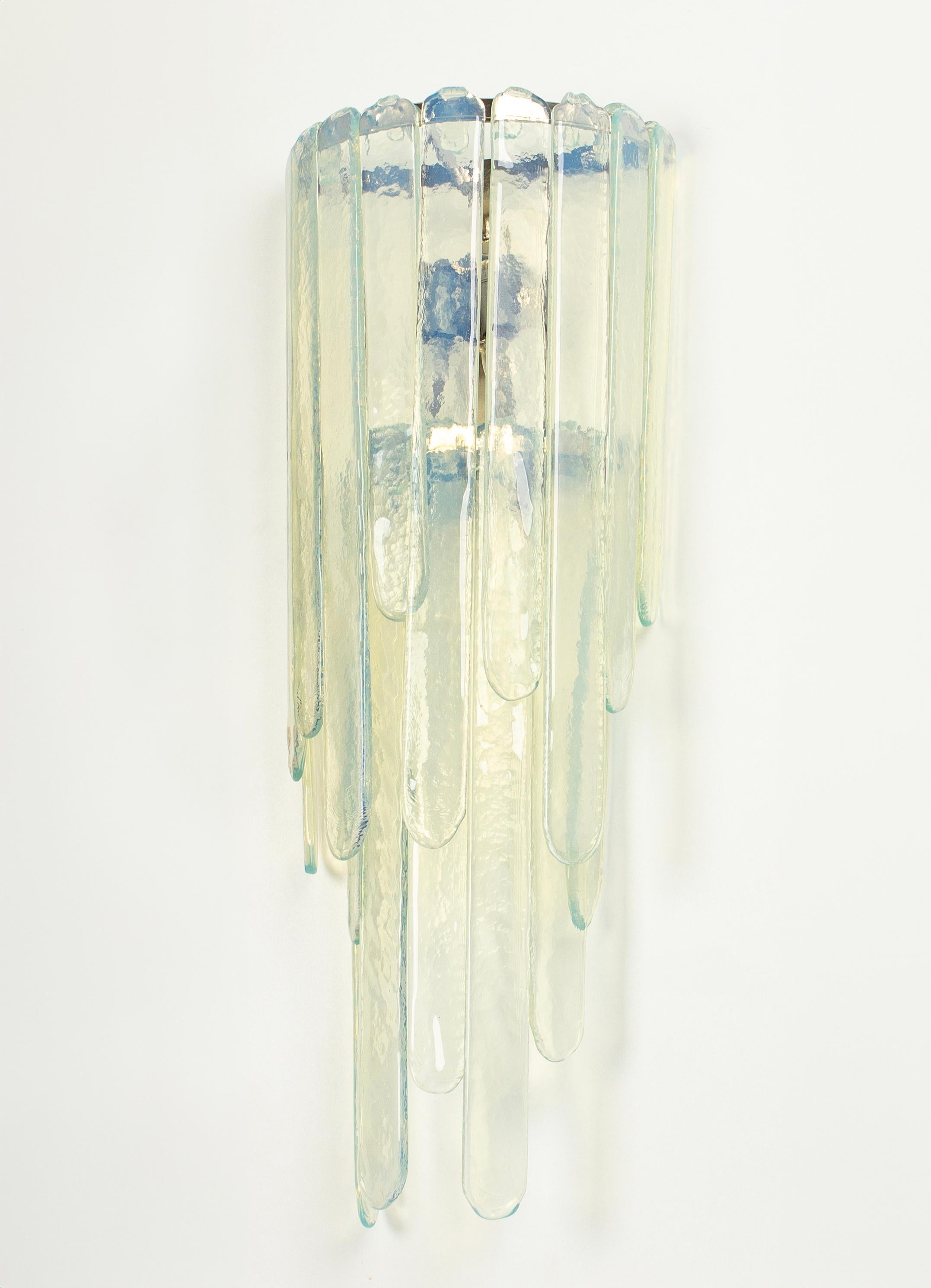 Extra Large Blue Murano Glass Wall Lamp by Carlo Nason for Mazzega, Italy, 1970s For Sale 3