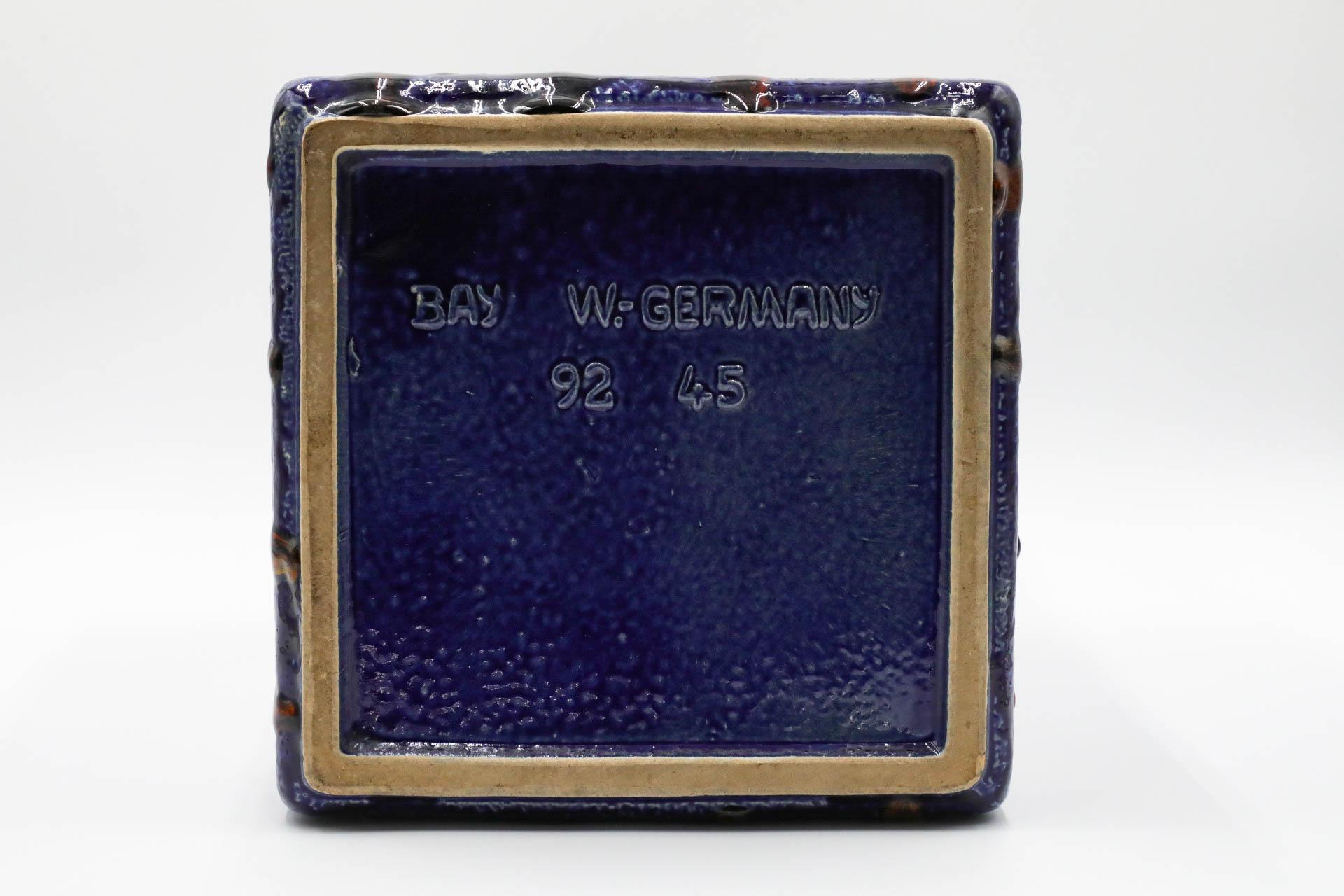 Très grand vase de sol rectangulaire bleu en céramique d'Allemagne de l'Ouest en vente 12