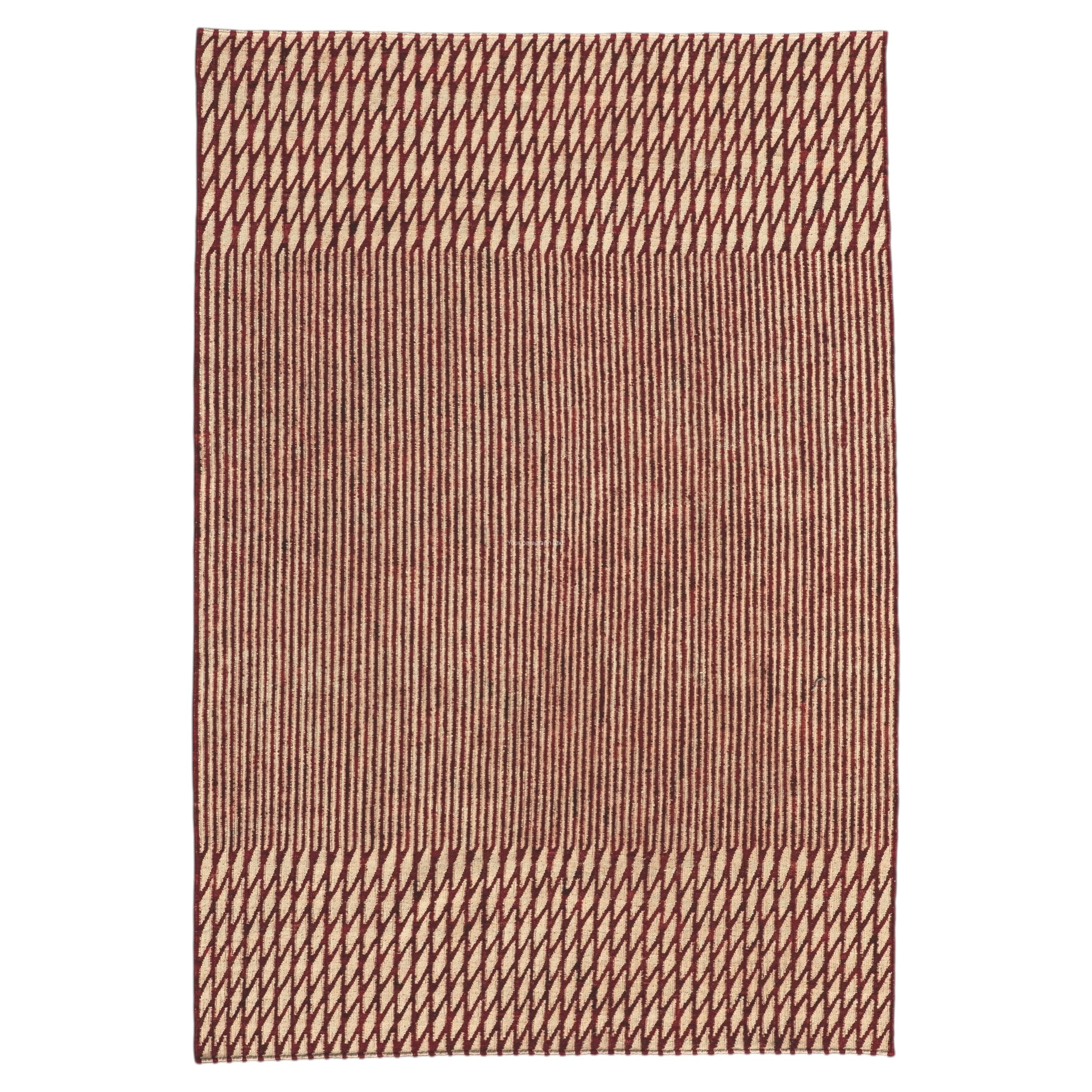 Tappeto Kilim in lana rosso XL “Blur” di Ronan and Erwan Bouroullec per Nanimarquina
