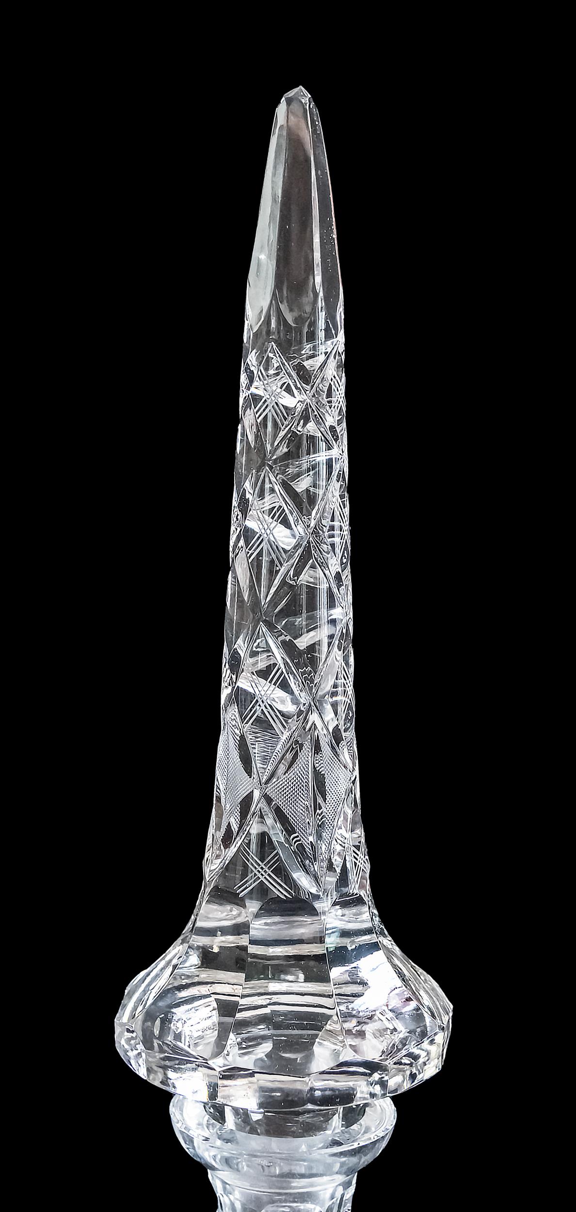 Großer böhmischer Kristall-Dekanter im persischen Stil (Art déco) im Angebot