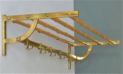 Extra Large Brass Bamboo Wardrobe Coat Rack Josef Frank Kalmar Auböck Style 1950