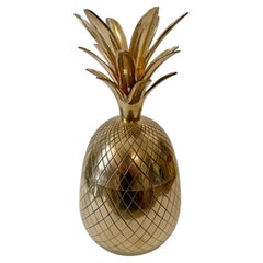 Extra Large Brass Pineapple Covered Container